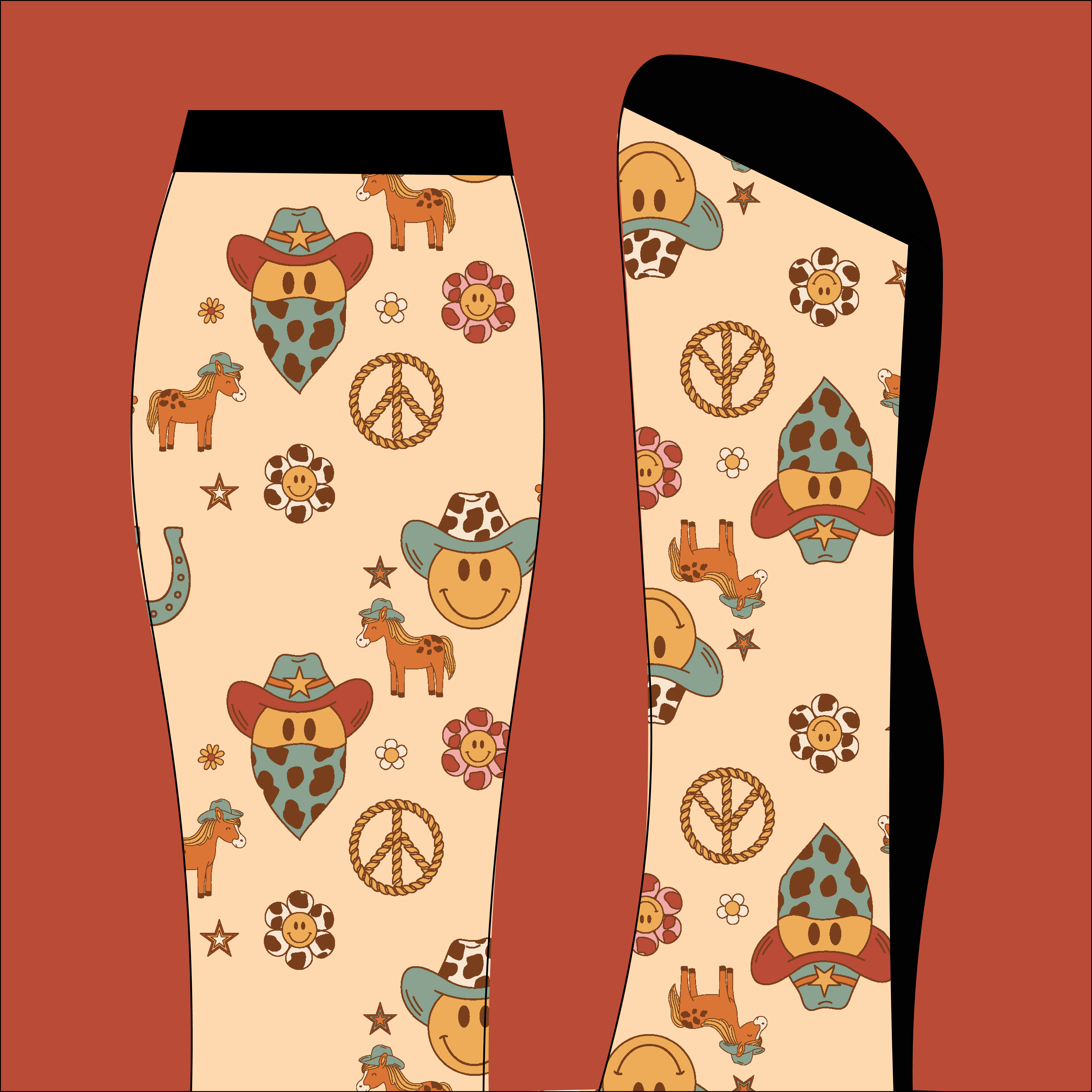 D&S LIMITED EDITION Limited Edition Limited Edition Happy Western Socks equestrian boot socks boot socks thin socks riding socks pattern socks tall socks funny socks knee high socks horse socks horse show socks