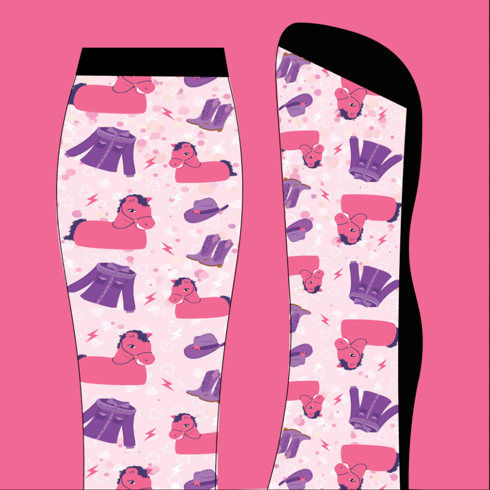 D&S LIMITED EDITION Limited Edition Limited Edition Pink Ponso Club Socks equestrian boot socks boot socks thin socks riding socks pattern socks tall socks funny socks knee high socks horse socks horse show socks