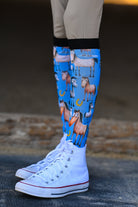 D&S LIMITED EDITION Limited Edition Limited Edition Who ME? Socks equestrian boot socks boot socks thin socks riding socks pattern socks tall socks funny socks knee high socks horse socks horse show socks