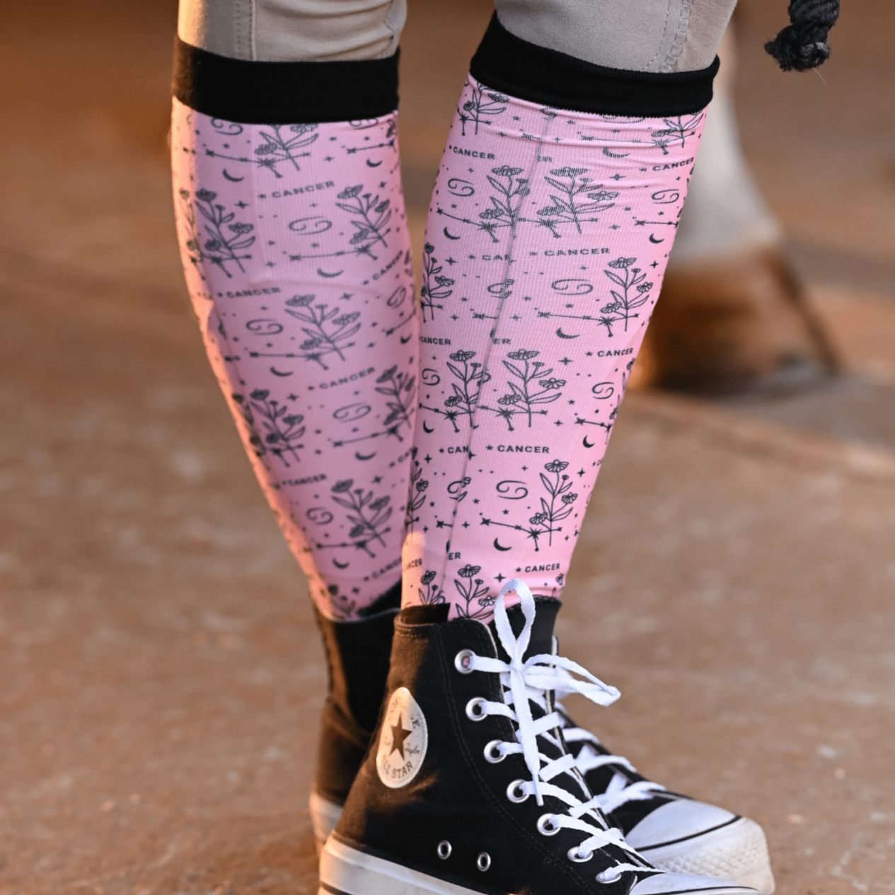 D&S LIMITED EDITION Limited Edition Limited Floral Cancer Limited Edition Socks equestrian boot socks boot socks thin socks riding socks pattern socks tall socks funny socks knee high socks horse socks horse show socks