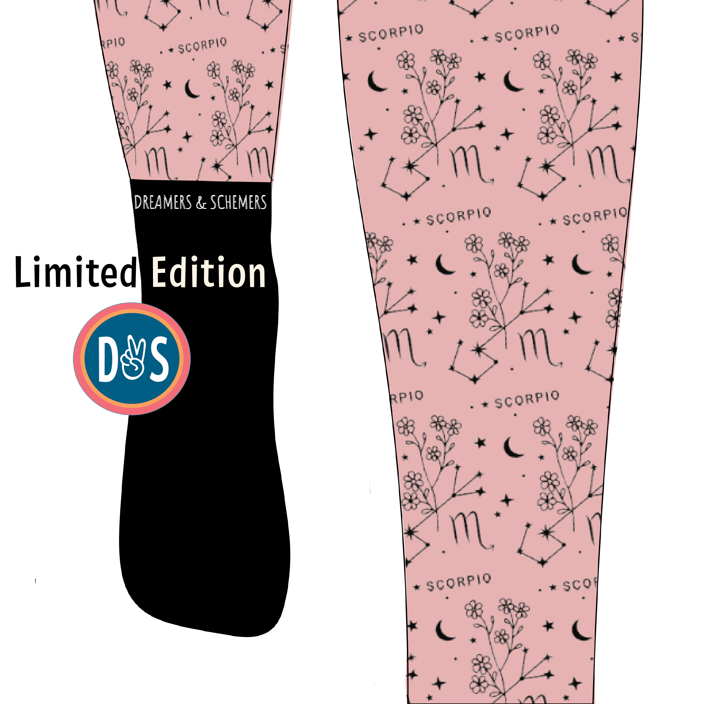 D&S LIMITED EDITION Limited Edition Limited Floral Scorpio Socks equestrian boot socks boot socks thin socks riding socks pattern socks tall socks funny socks knee high socks horse socks horse show socks