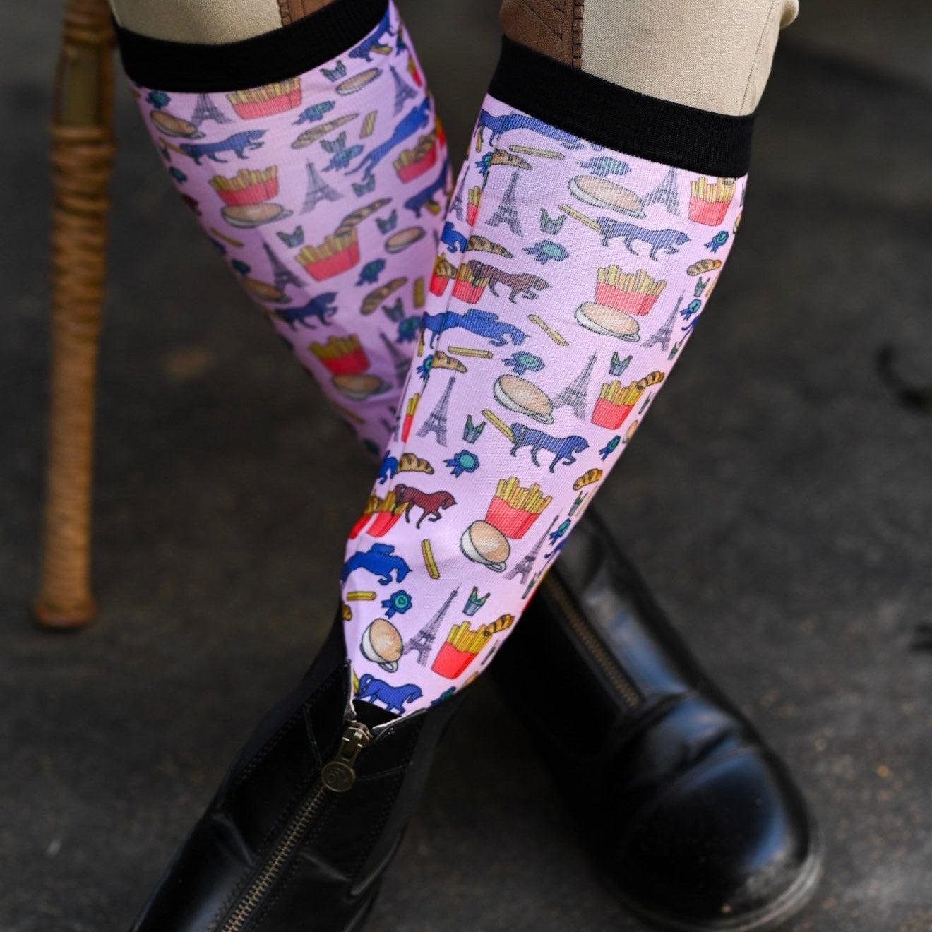 D&S LIMITED EDITION Limited Edition Limited Weekend in Paris Socks equestrian boot socks boot socks thin socks riding socks pattern socks tall socks funny socks knee high socks horse socks horse show socks