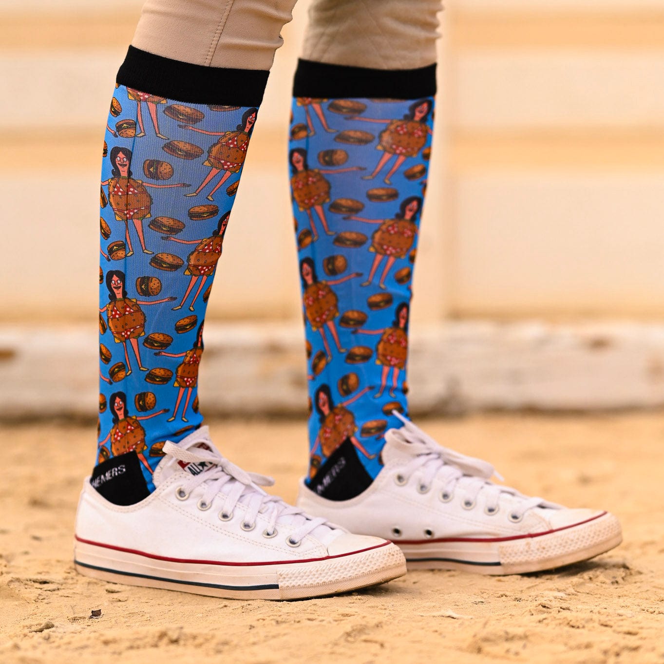 dreamers & schemers Pair & A Spare Linda Belcher Pair & a Spare equestrian boot socks boot socks thin socks riding socks pattern socks tall socks funny socks knee high socks horse socks horse show socks