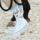 dreamers & schemers Crew Socks Youth LOOK! HORSES! Crew Socks - Youth equestrian boot socks boot socks thin socks riding socks pattern socks tall socks funny socks knee high socks horse socks horse show socks