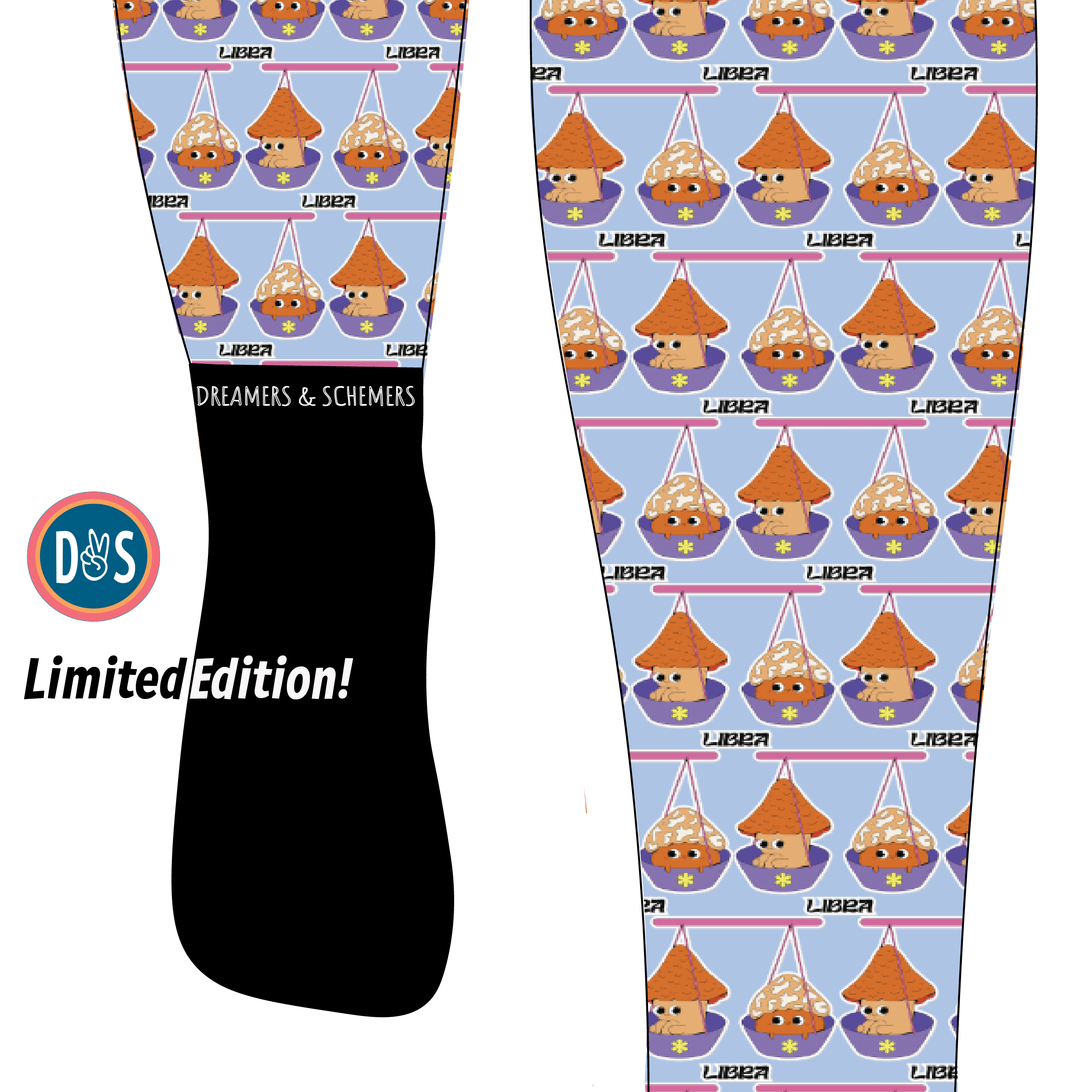 D&S LIMITED EDITION Limited Edition Mushroom Libra Limited Edition Socks equestrian boot socks boot socks thin socks riding socks pattern socks tall socks funny socks knee high socks horse socks horse show socks