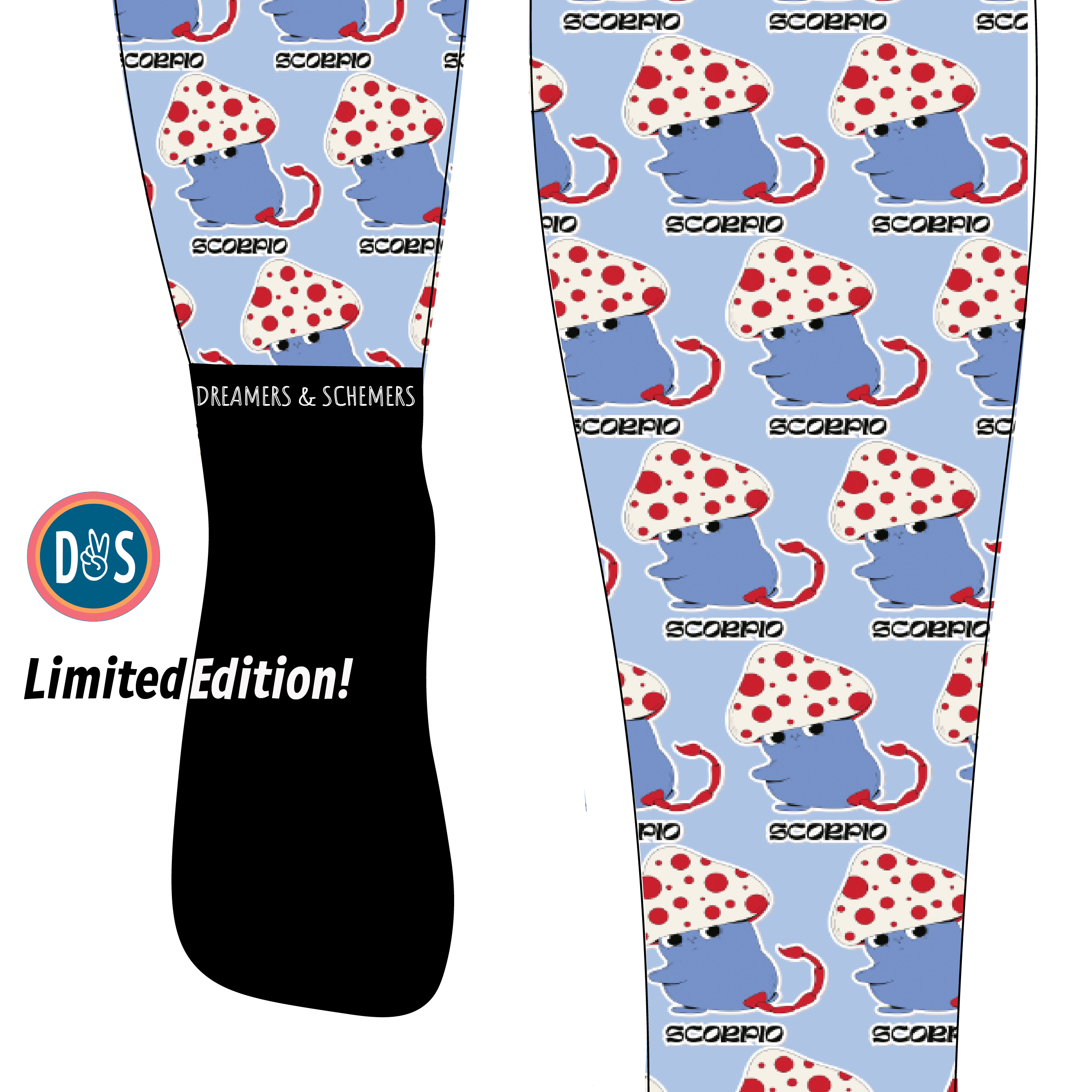 D&S LIMITED EDITION Limited Edition Mushroom Scorpio Limited Edition Socks equestrian boot socks boot socks thin socks riding socks pattern socks tall socks funny socks knee high socks horse socks horse show socks