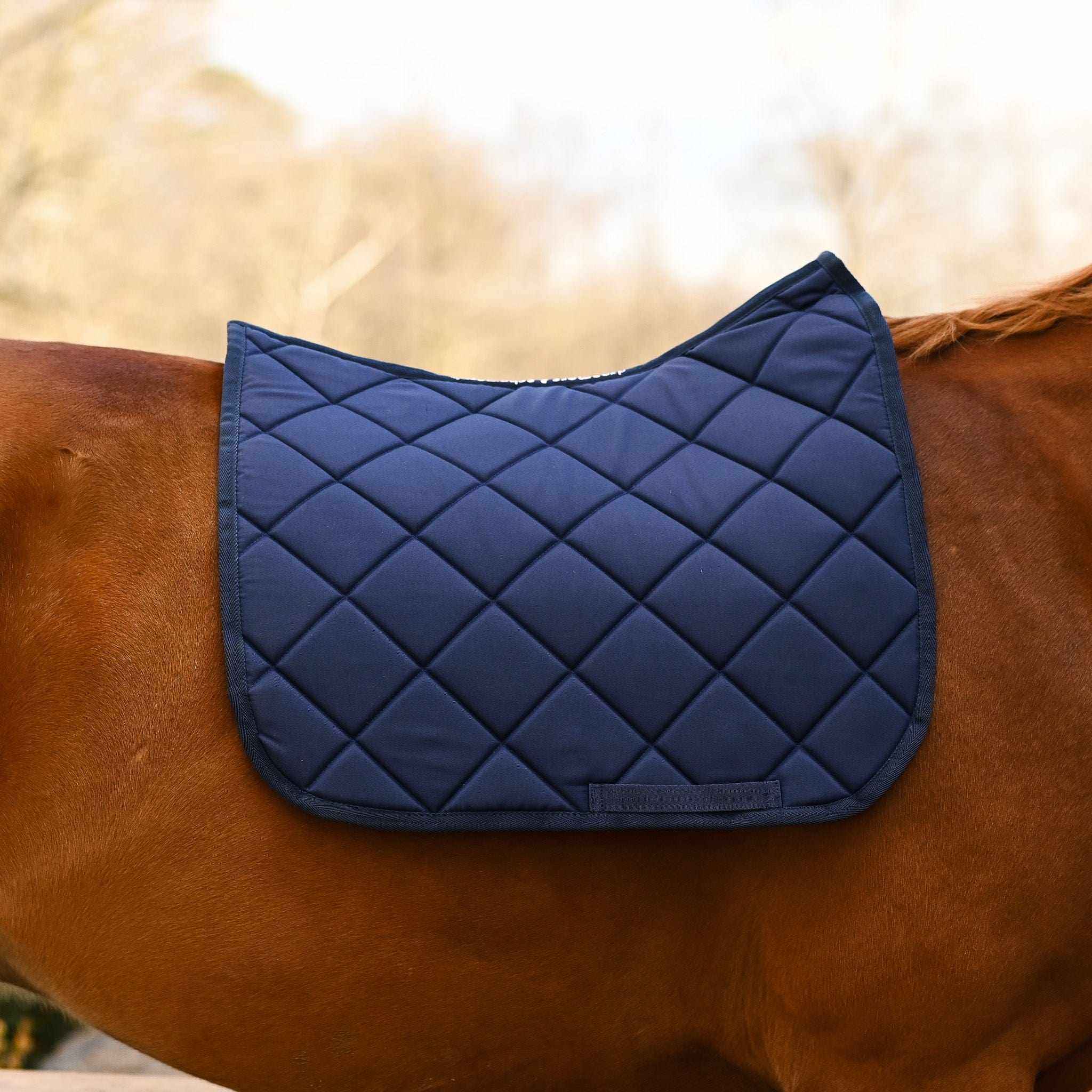 Dreamers & Schemers Navy Blue Saddle Pad – patterned saddle pad, equestrian gift, horseback riding gear from Dreamers & Schemers Saddle Pads
