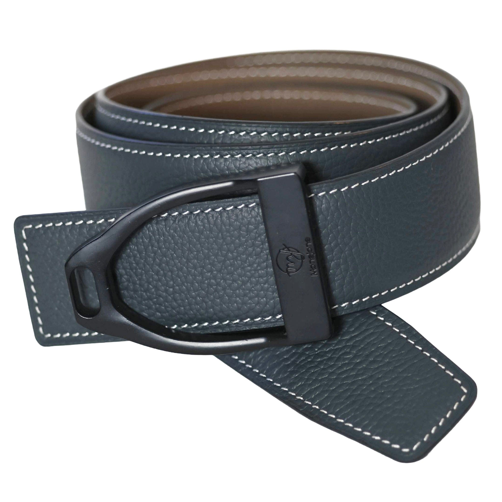 ManeJane Belt Navy/Taupe Reversible Leather Belt Strap equestrian boot socks boot socks thin socks riding socks pattern socks tall socks funny socks knee high socks horse socks horse show socks