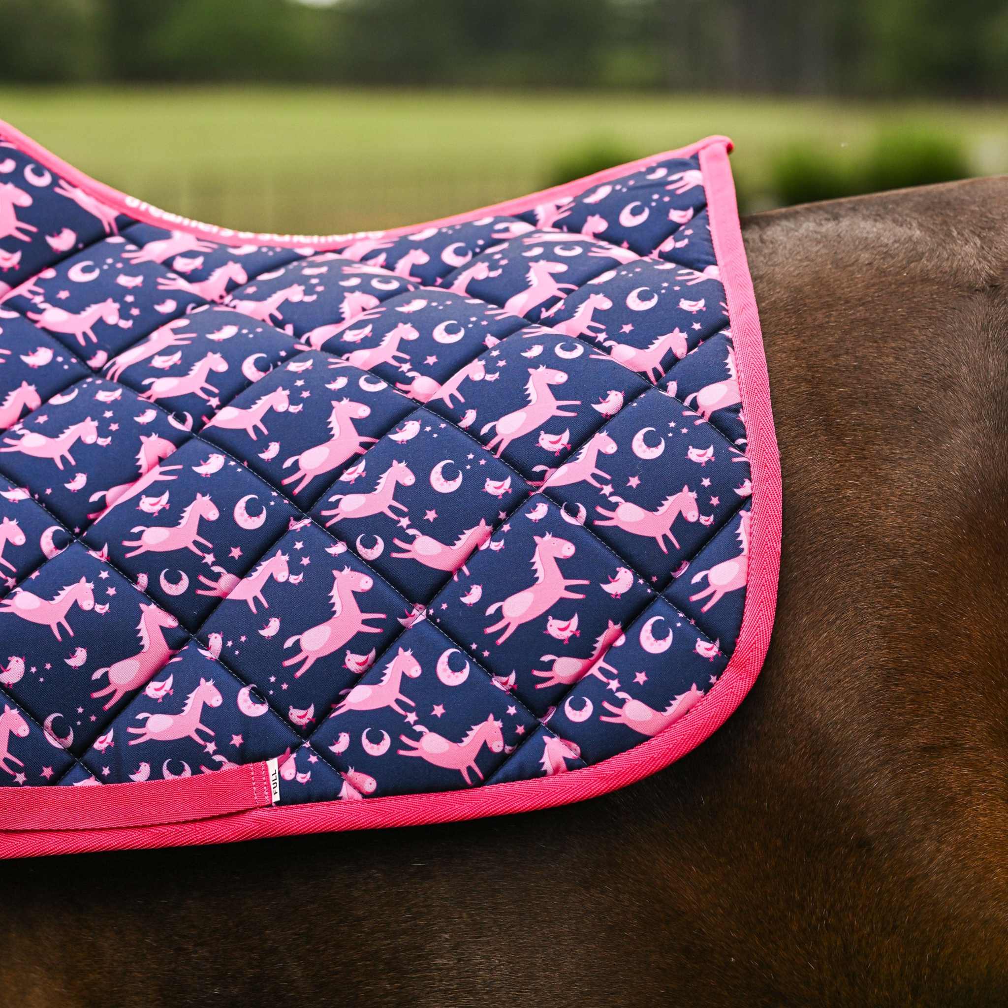 Dreamers & Schemers Neigh-Borhood Saddle Pad – patterned saddle pad, equestrian gift, horseback riding gear from Dreamers & Schemers Saddle Pads