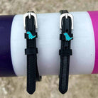 Nice Dino Spur Straps ManeJane black leather spur straps with non-stretch interior and stainless steel buckle for English r.