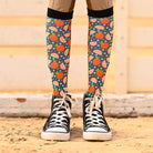 dreamers & schemers Pair & A Spare Orange Crush Pair & a Spare equestrian boot socks boot socks thin socks riding socks pattern socks tall socks funny socks knee high socks horse socks horse show socks