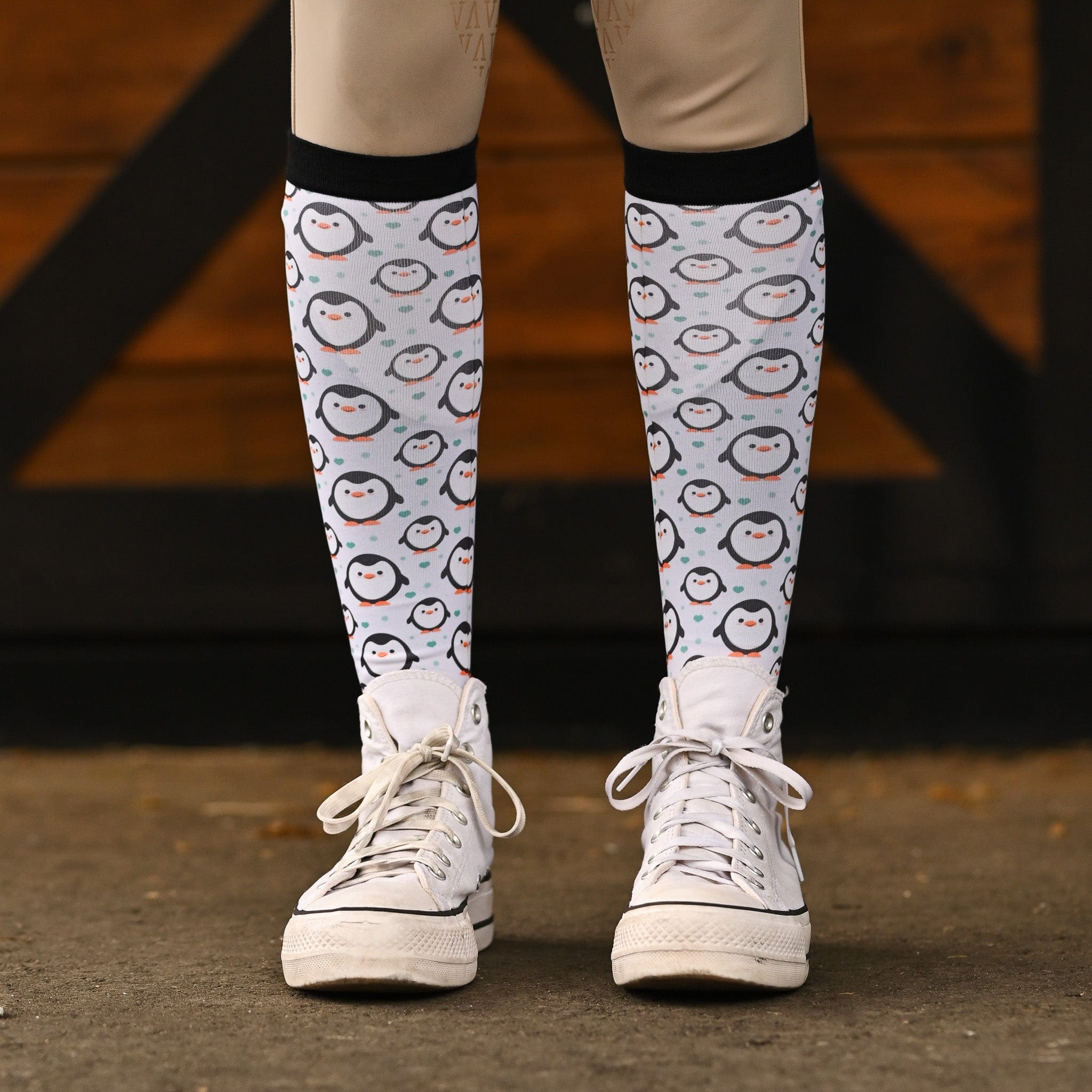 dreamers & schemers Pair & A Spare Penguin Party Pair & a Spare equestrian boot socks boot socks thin socks riding socks pattern socks tall socks funny socks knee high socks horse socks horse show socks