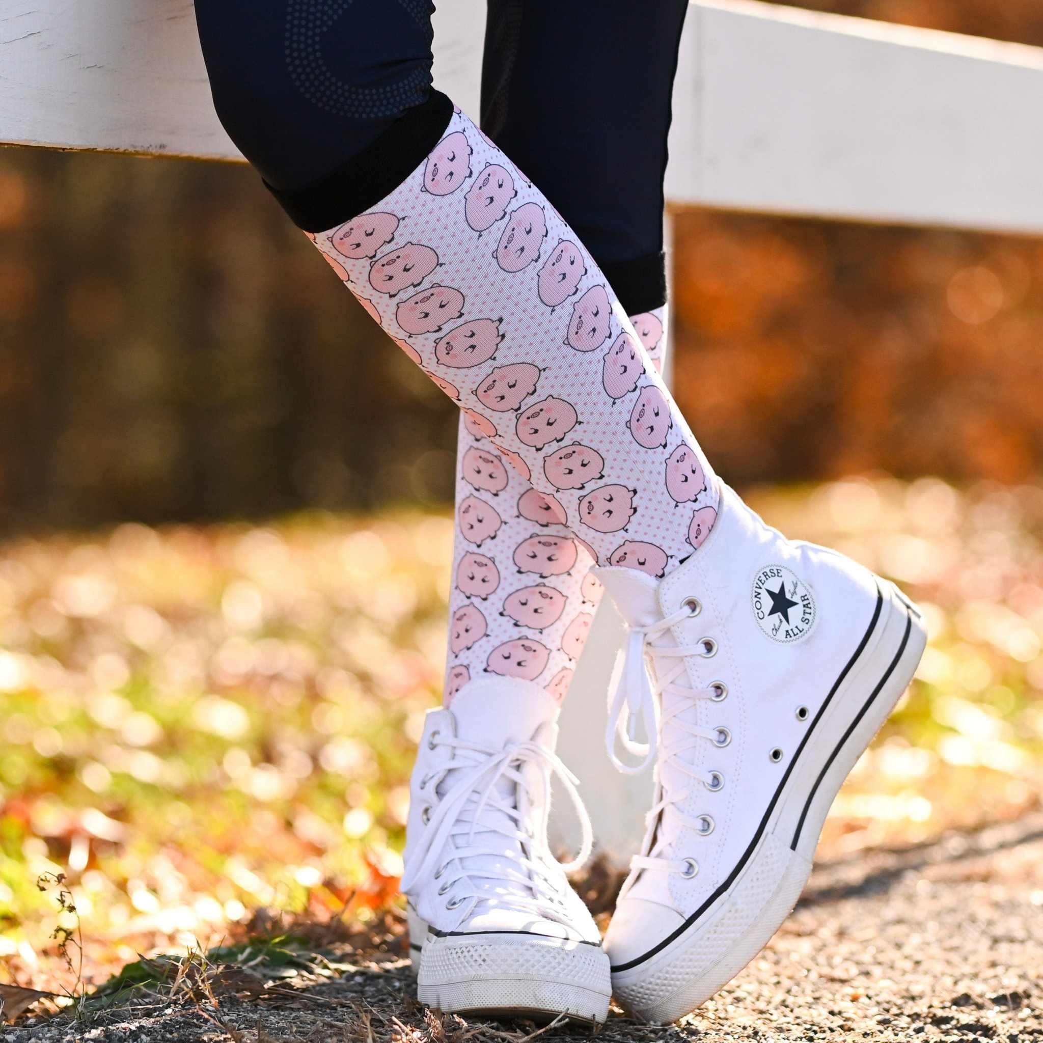 dreamers & schemers Pair & A Spare Piggies Pair & a Spare Socks equestrian boot socks boot socks thin socks riding socks pattern socks tall socks funny socks knee high socks horse socks horse show socks