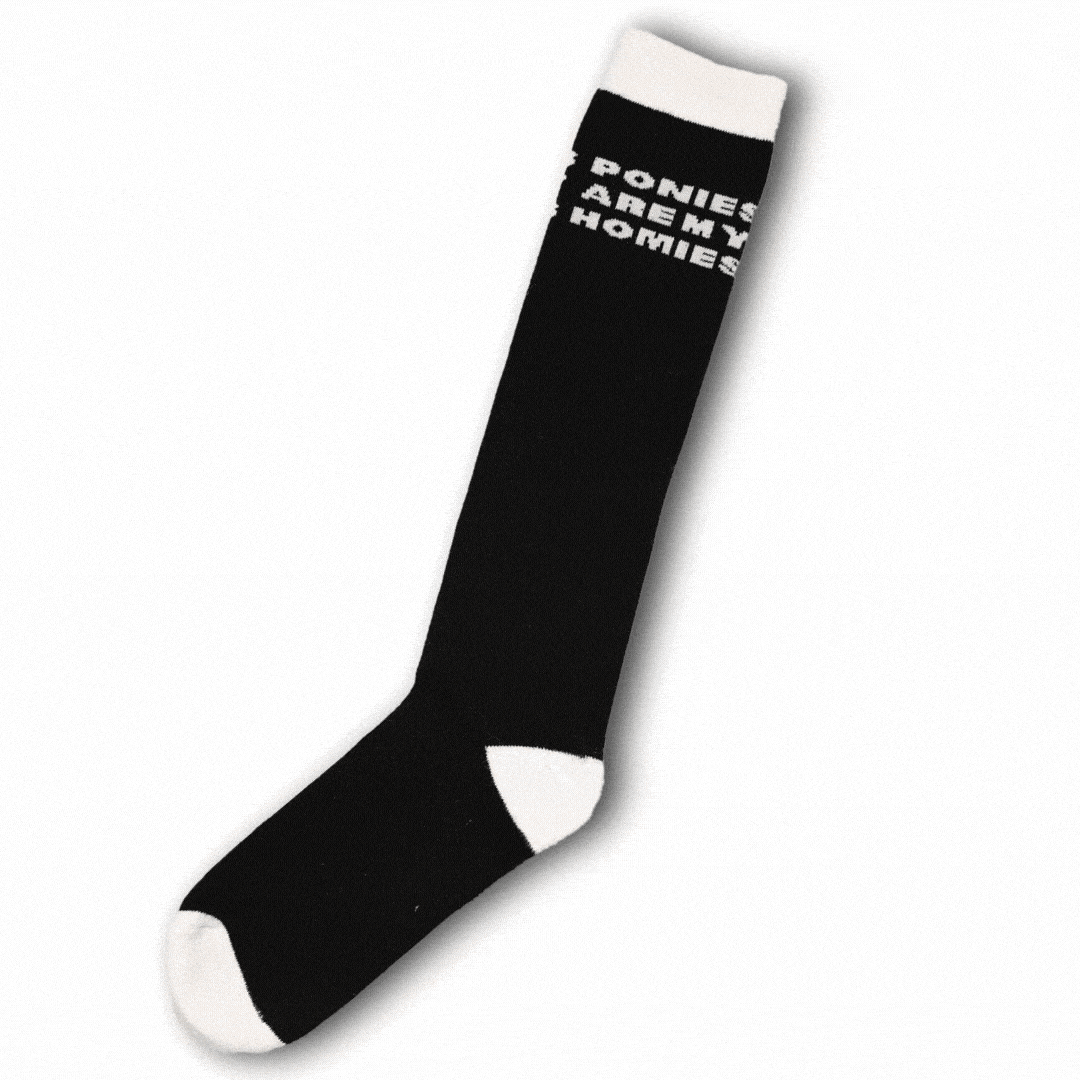 dreamers & schemers Knit Socks Ponies Are My Homies Boot Socks equestrian boot socks boot socks thin socks riding socks pattern socks tall socks funny socks knee high socks horse socks horse show socks