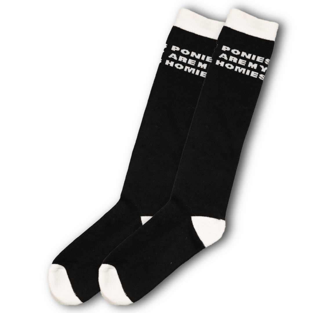 dreamers & schemers Knit Socks Ponies Are My Homies Boot Socks equestrian boot socks boot socks thin socks riding socks pattern socks tall socks funny socks knee high socks horse socks horse show socks