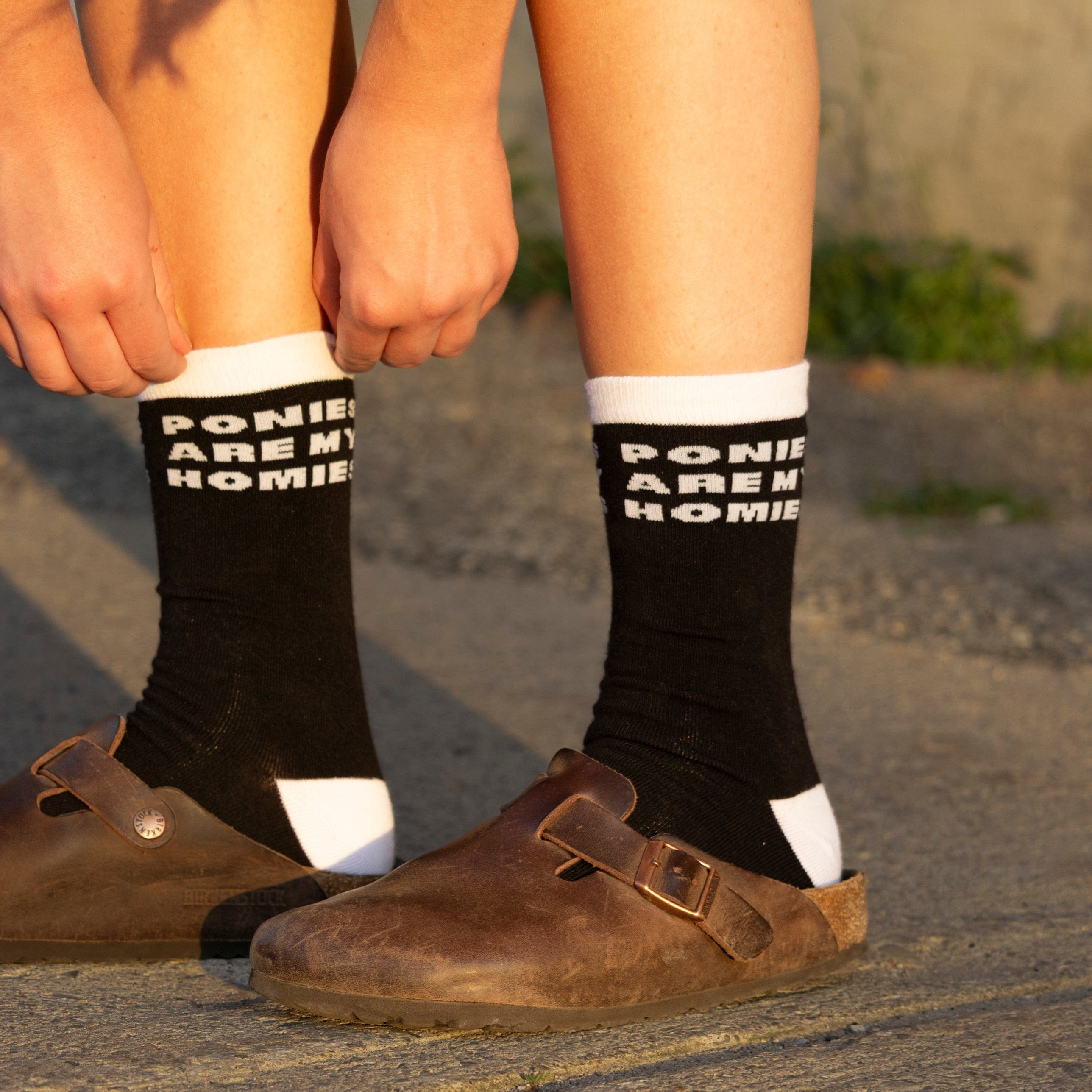 dreamers & schemers Crew Socks Ponies Are My Homies Crew Socks equestrian boot socks boot socks thin socks riding socks pattern socks tall socks funny socks knee high socks horse socks horse show socks