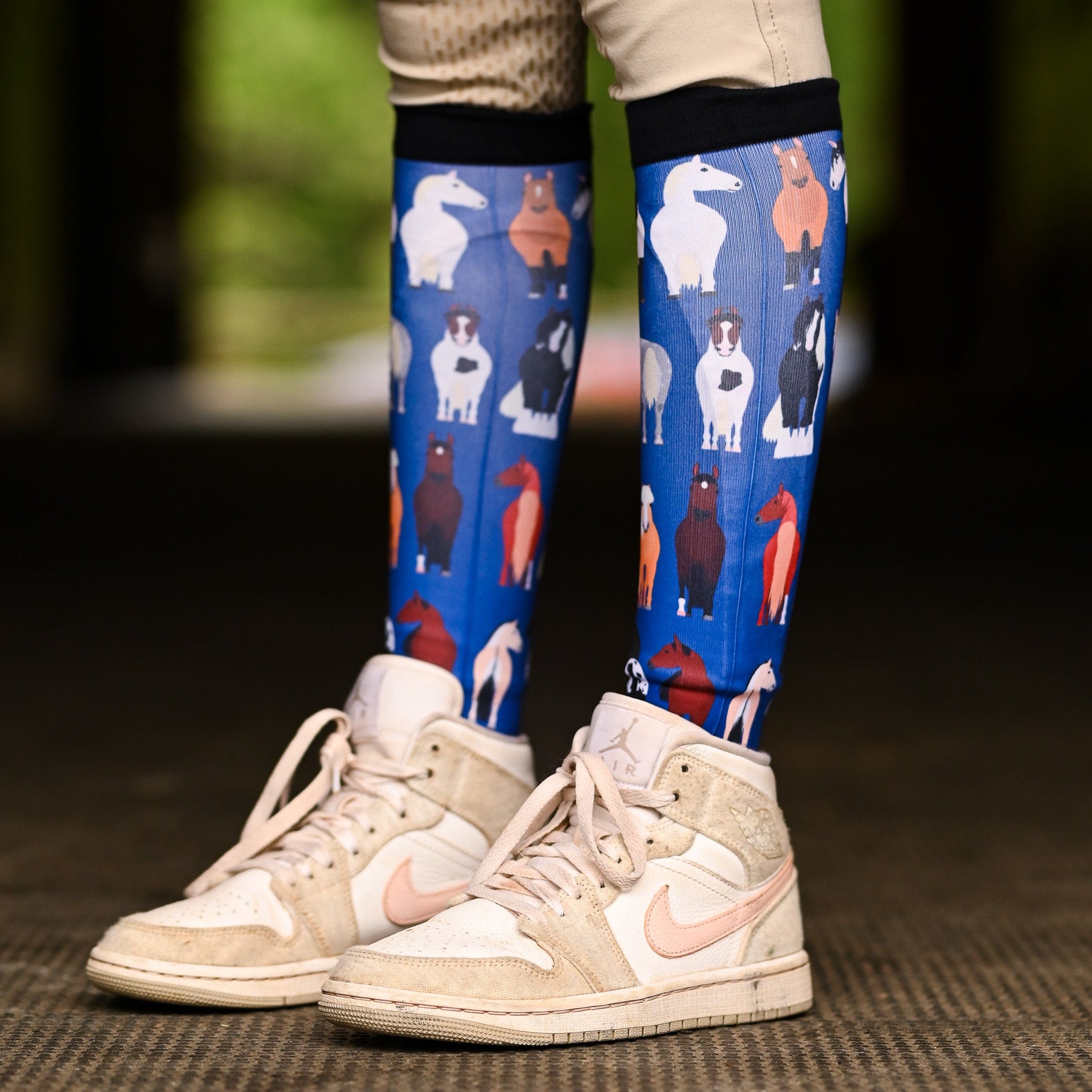 dreamers & schemers Youth Pair & a Spare Pony Balony Youth Pair & a Spare equestrian boot socks boot socks thin socks riding socks pattern socks tall socks funny socks knee high socks horse socks horse show socks