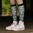 dreamers & schemers Pair & A Spare Pony Mac Green Dala Horse Pair & a Spare equestrian boot socks boot socks thin socks riding socks pattern socks tall socks funny socks knee high socks horse socks horse show socks