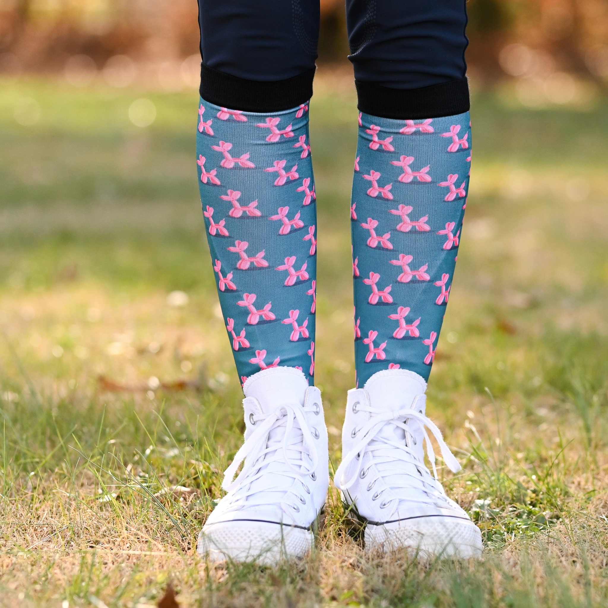 dreamers & schemers Pair & A Spare Pop Dog Pair & a Spare Socks equestrian boot socks boot socks thin socks riding socks pattern socks tall socks funny socks knee high socks horse socks horse show socks