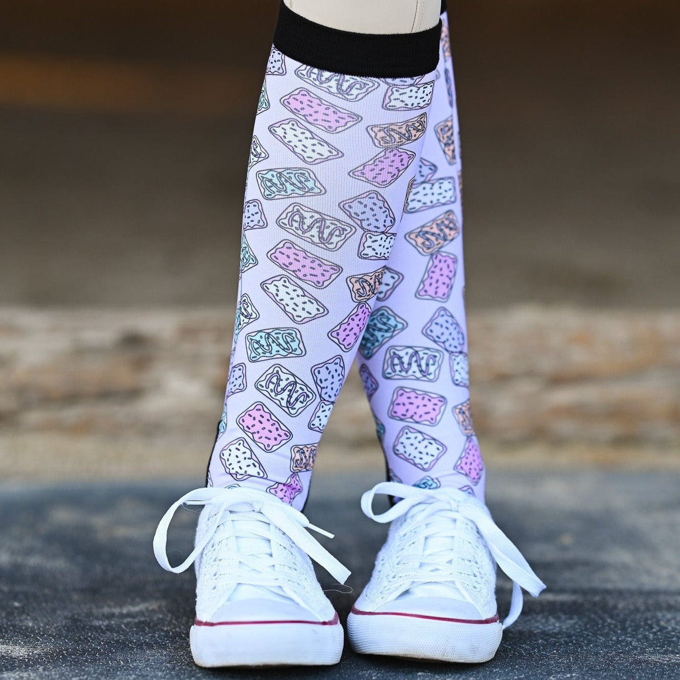 dreamers & schemers Pair & A Spare Pop Tart Pair & a Spare equestrian boot socks boot socks thin socks riding socks pattern socks tall socks funny socks knee high socks horse socks horse show socks