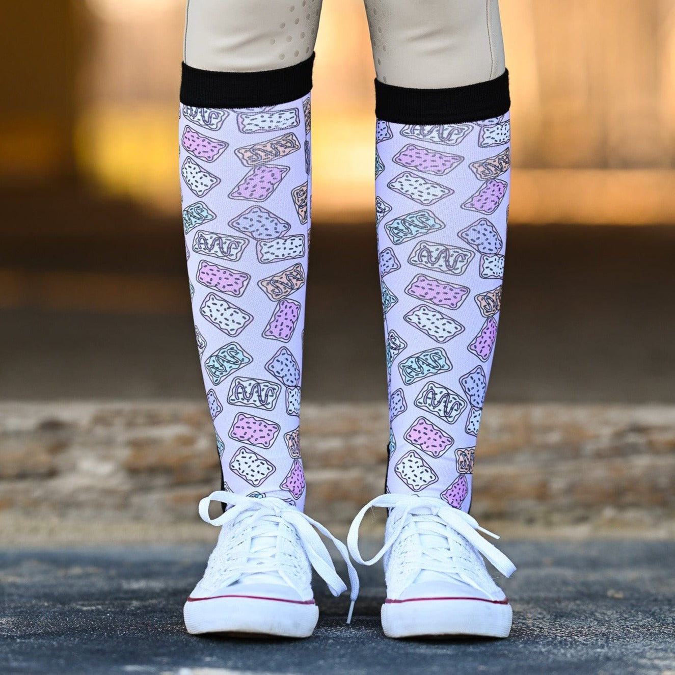 dreamers & schemers Pair & A Spare Pop Tart Pair & a Spare equestrian boot socks boot socks thin socks riding socks pattern socks tall socks funny socks knee high socks horse socks horse show socks