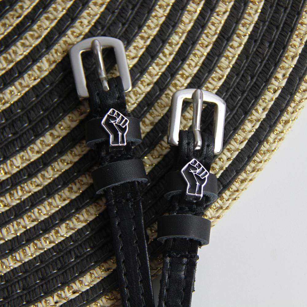 ManeJane Power Spur Straps Spur Straps — black leather, non-stretch, hero image for English riders.