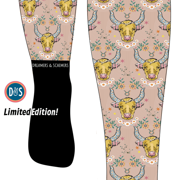 D&S LIMITED EDITION Limited Edition Pretty Taurus Limited Edition Socks equestrian boot socks boot socks thin socks riding socks pattern socks tall socks funny socks knee high socks horse socks horse show socks