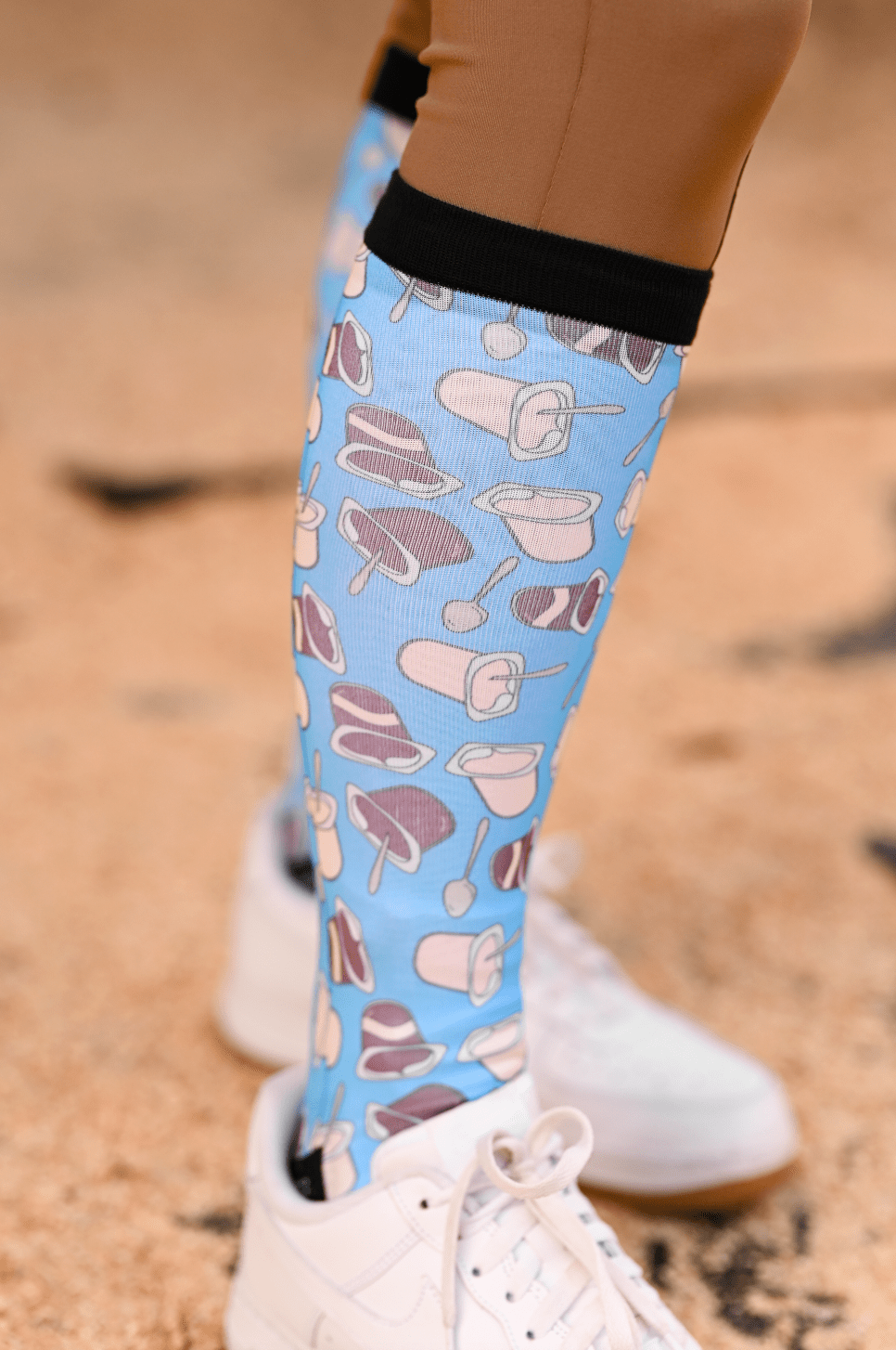 A depiction of my dog doing yoga  Equestrian Boot Socks at D&S – dreamers  & schemers