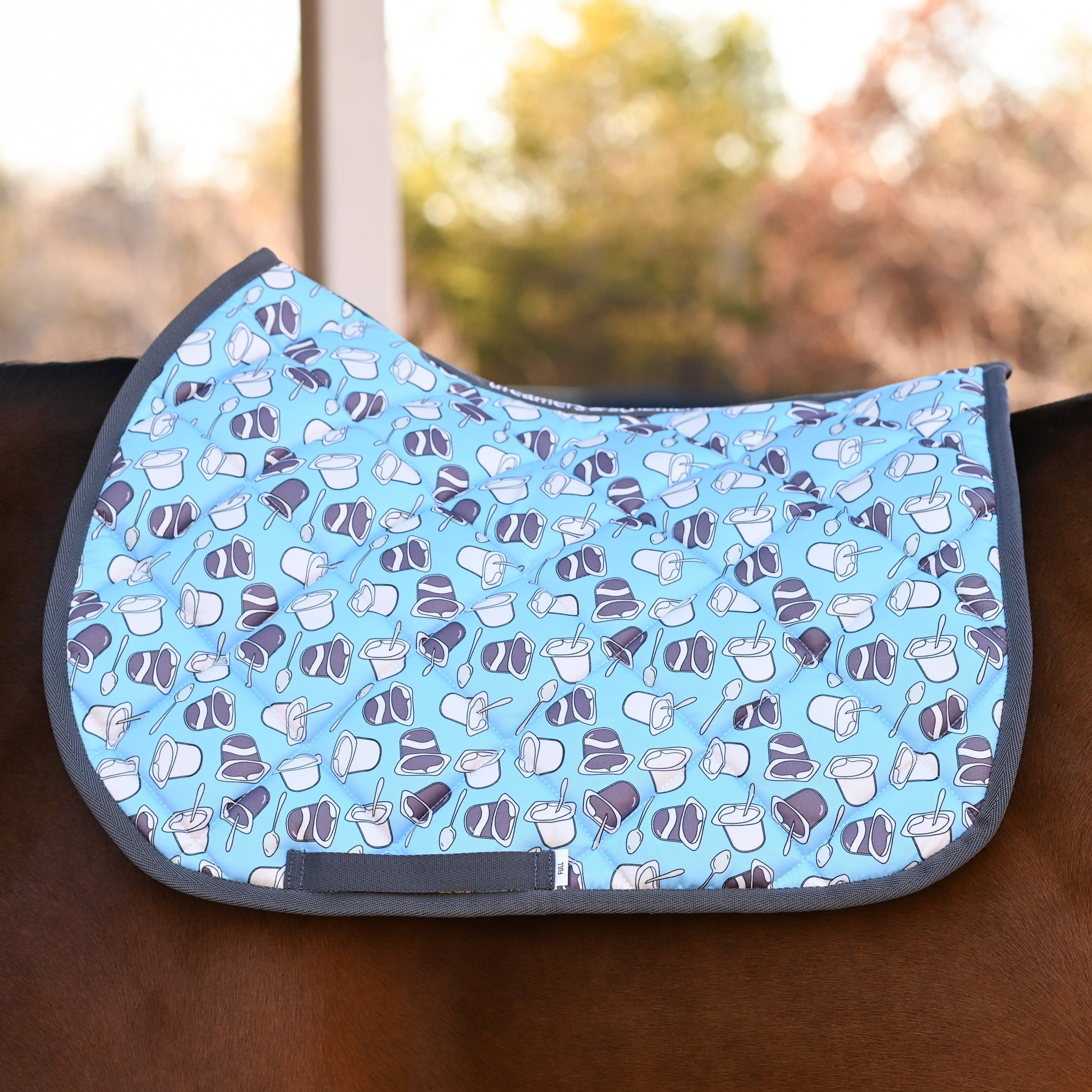 dreamers & schemers Saddle Pad Pudding Cup Saddle Pad equestrian boot socks boot socks thin socks riding socks pattern socks tall socks funny socks knee high socks horse socks horse show socks