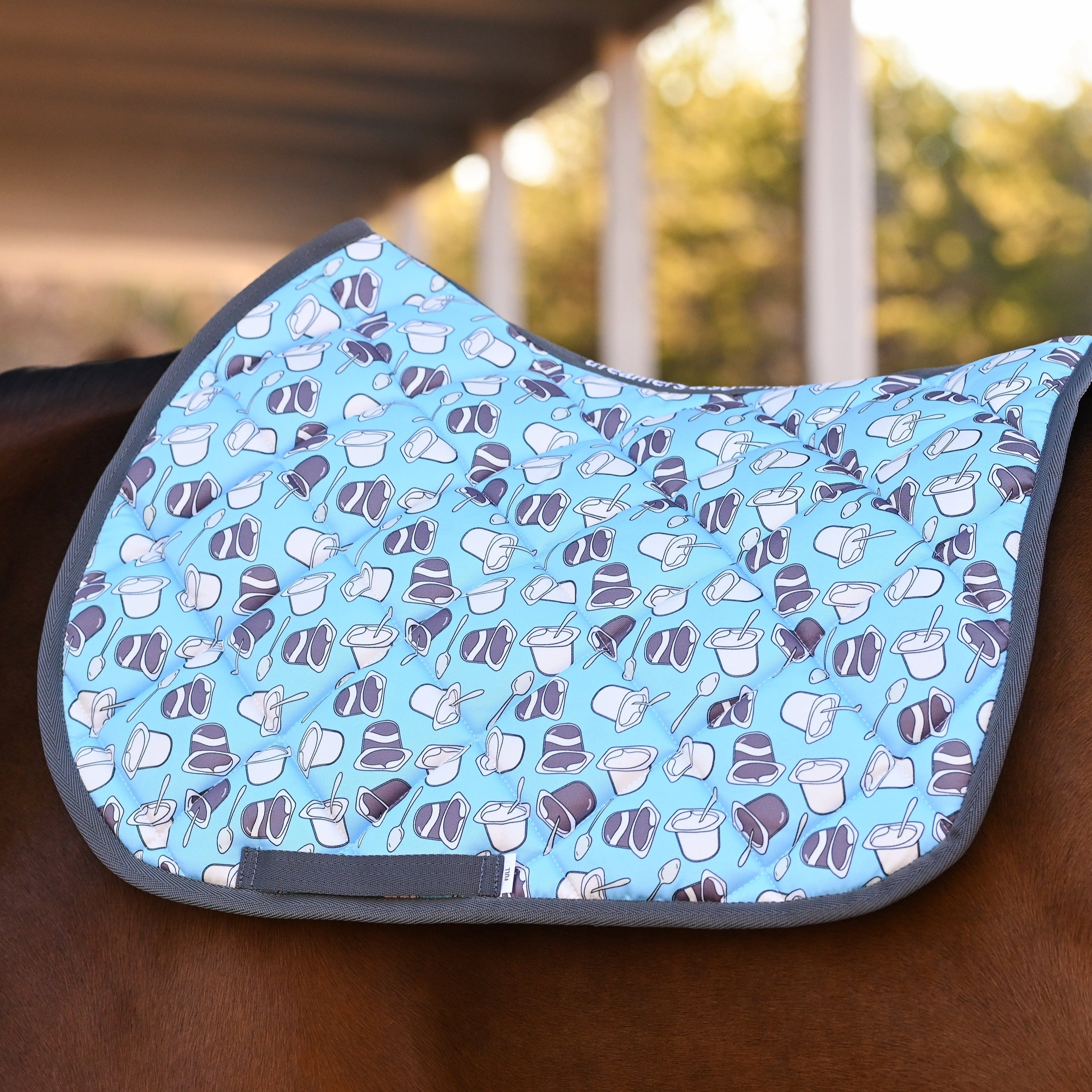 dreamers & schemers Saddle Pad Pudding Cup Saddle Pad equestrian boot socks boot socks thin socks riding socks pattern socks tall socks funny socks knee high socks horse socks horse show socks