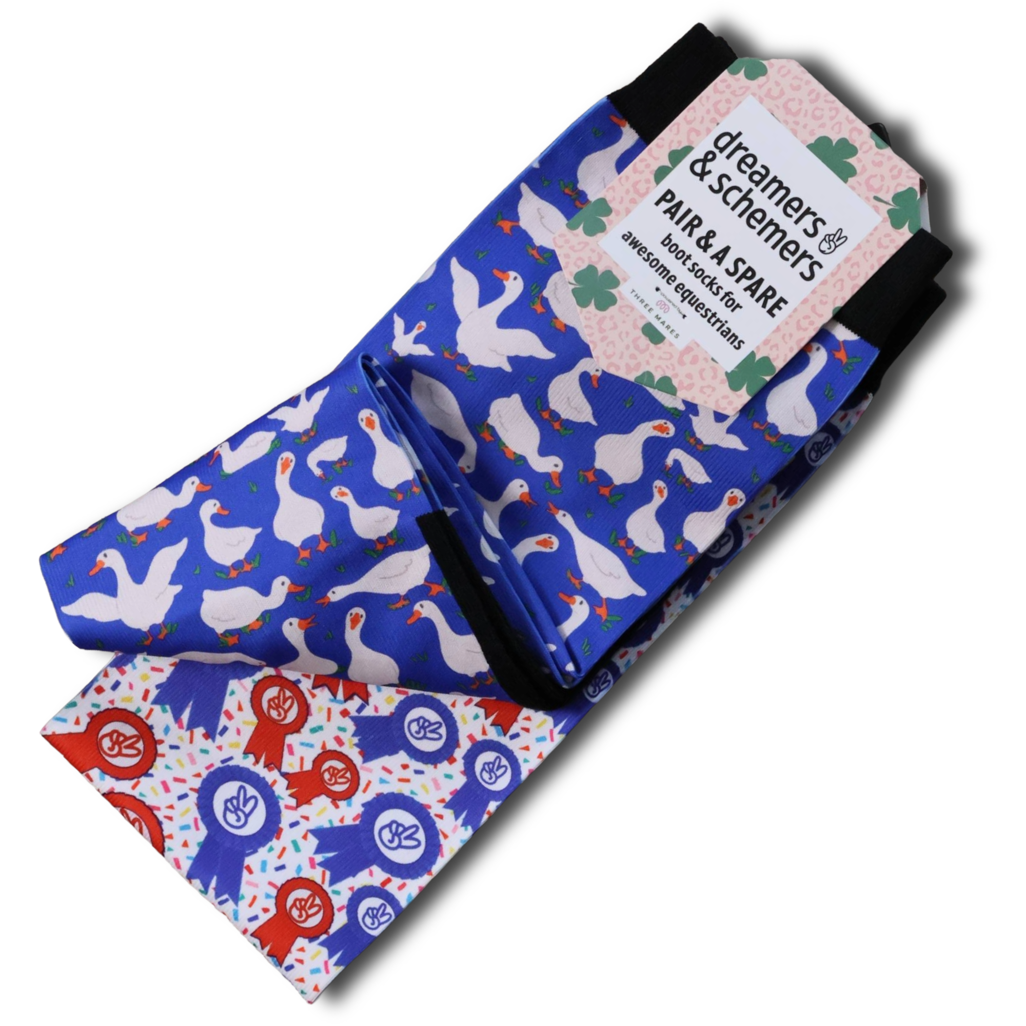 Puddle Jumpers Pair black top boot socks with spare sock pack for adults US women 6-12