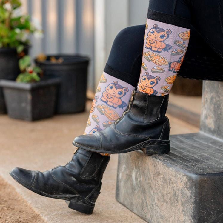 D&S LIMITED EDITION Limited Edition Pumpkin Pony Limited Socks equestrian boot socks boot socks thin socks riding socks pattern socks tall socks funny socks knee high socks horse socks horse show socks