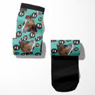 Custom Solo socks with horse and F Bombs pattern, personalized photo boot socks for adults