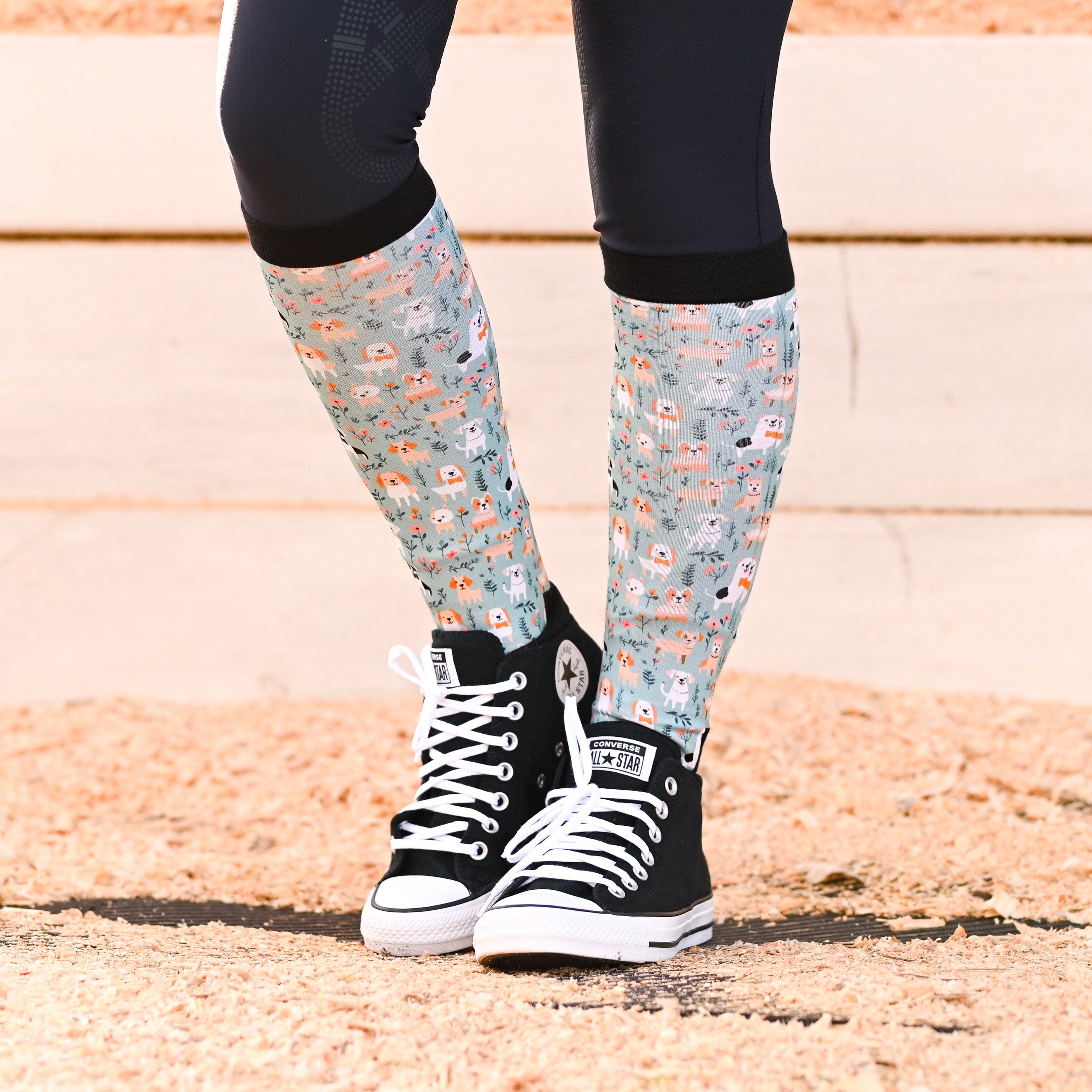 dreamers & schemers Pair & A Spare Ruff Day Pair & a Spare Socks equestrian boot socks boot socks thin socks riding socks pattern socks tall socks funny socks knee high socks horse socks horse show socks