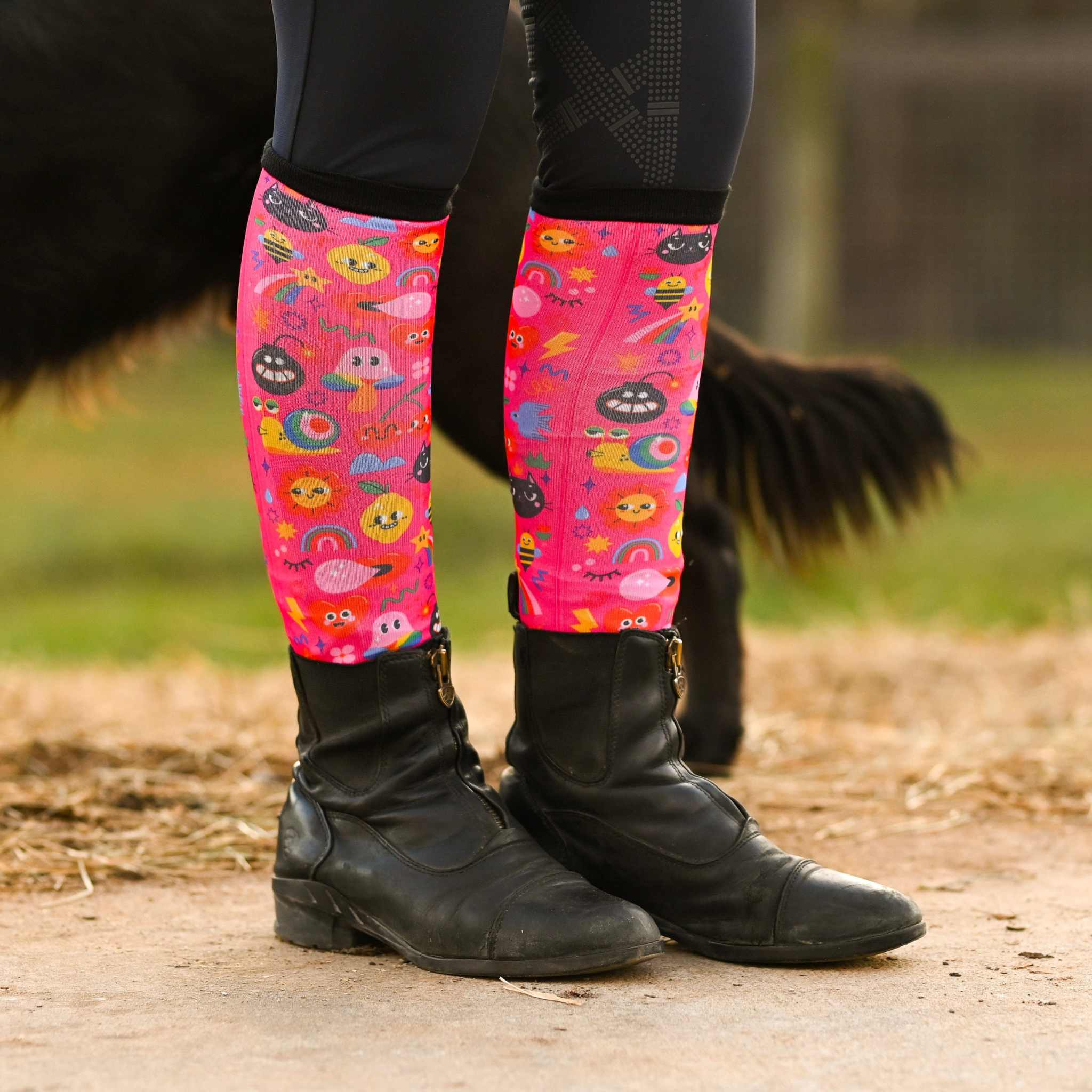 dreamers & schemers Youth Pair & a Spare School's Out Youth Pair & a Spare Socks equestrian boot socks boot socks thin socks riding socks pattern socks tall socks funny socks knee high socks horse socks horse show socks