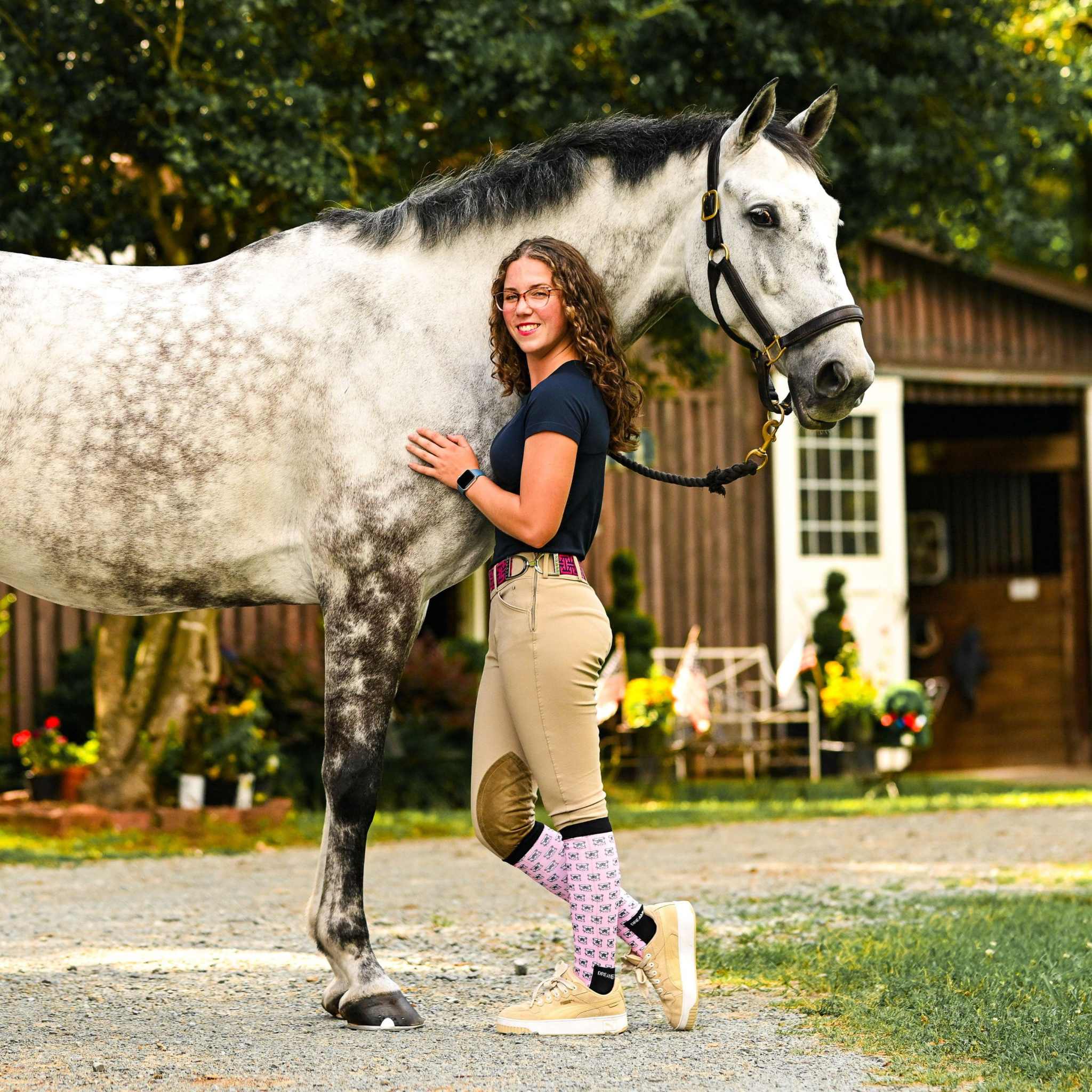 dreamers & schemers Pair & A Spare Side Eye Pair & A Spare Socks equestrian boot socks boot socks thin socks riding socks pattern socks tall socks funny socks knee high socks horse socks horse show socks