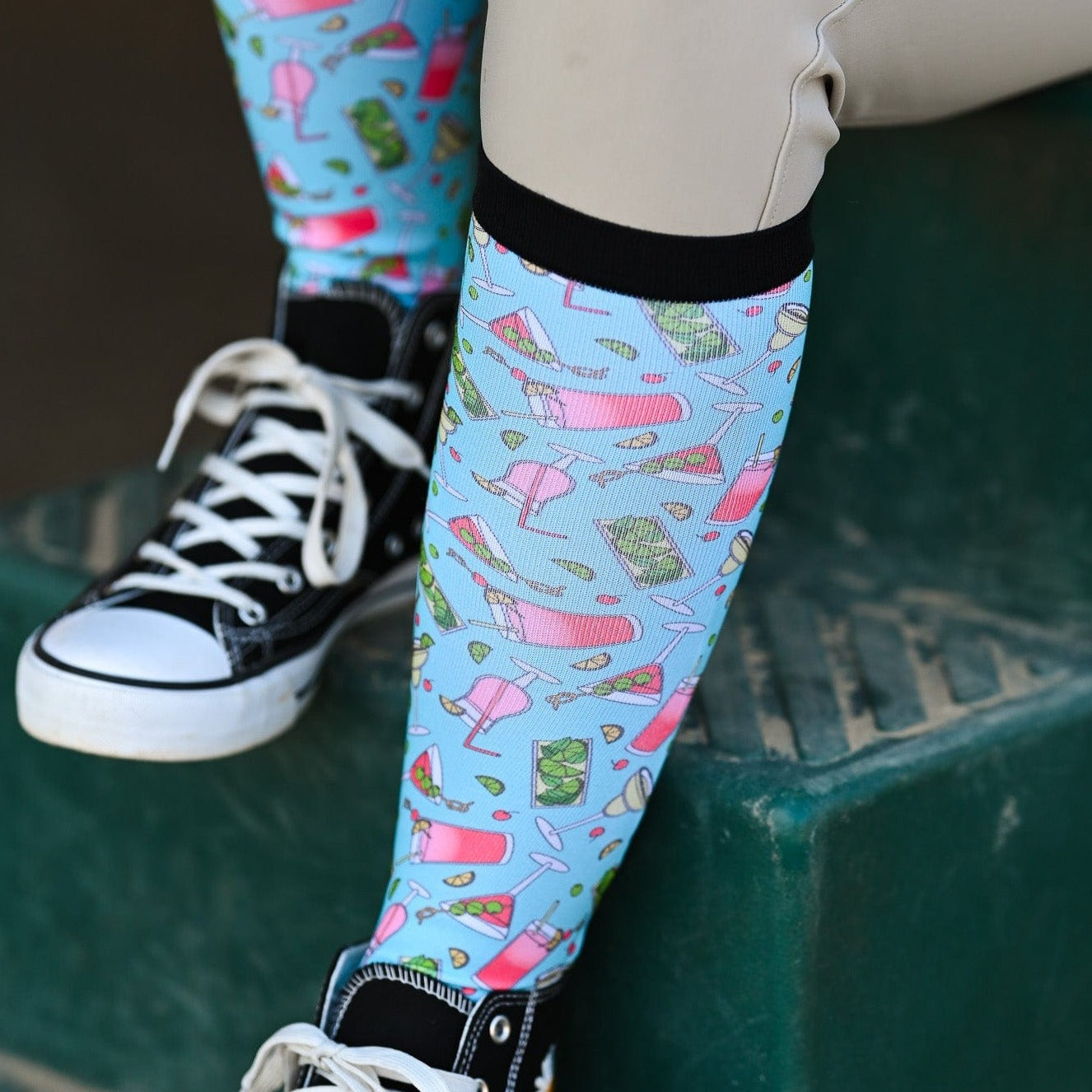 dreamers & schemers Pair & A Spare Side of Lime Pair & a Spare equestrian boot socks boot socks thin socks riding socks pattern socks tall socks funny socks knee high socks horse socks horse show socks