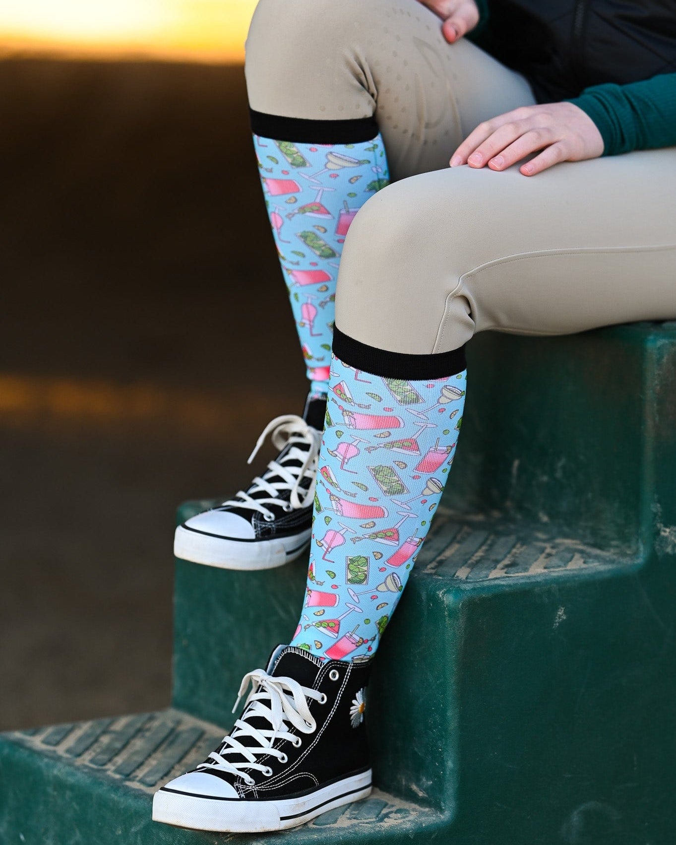 dreamers & schemers Pair & A Spare Side of Lime Pair & a Spare equestrian boot socks boot socks thin socks riding socks pattern socks tall socks funny socks knee high socks horse socks horse show socks