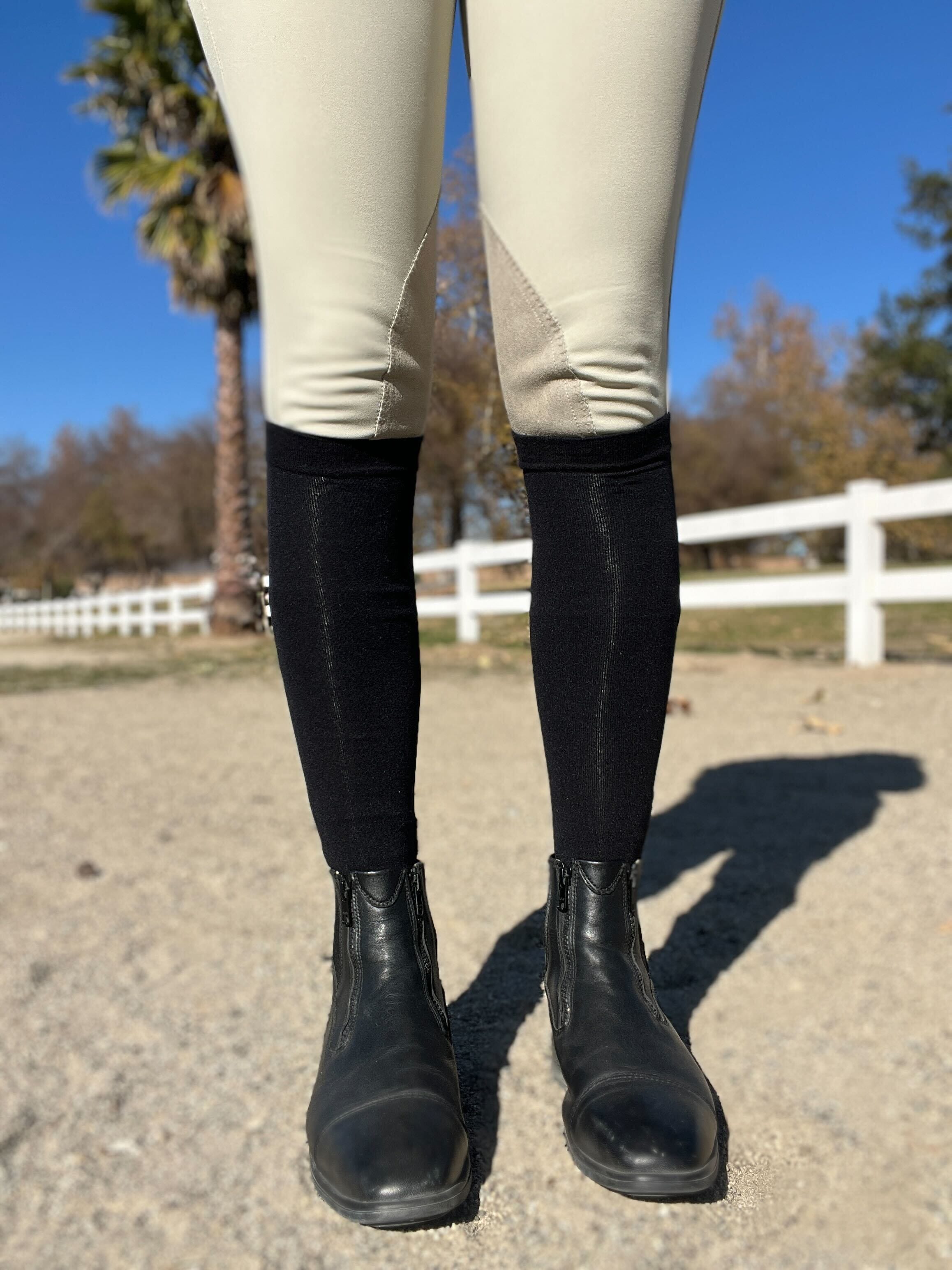 dreamers & schemers Simple Solid Pair of Socks- Black equestrian boot socks boot socks thin socks riding socks pattern socks tall socks funny socks knee high socks horse socks horse show socks