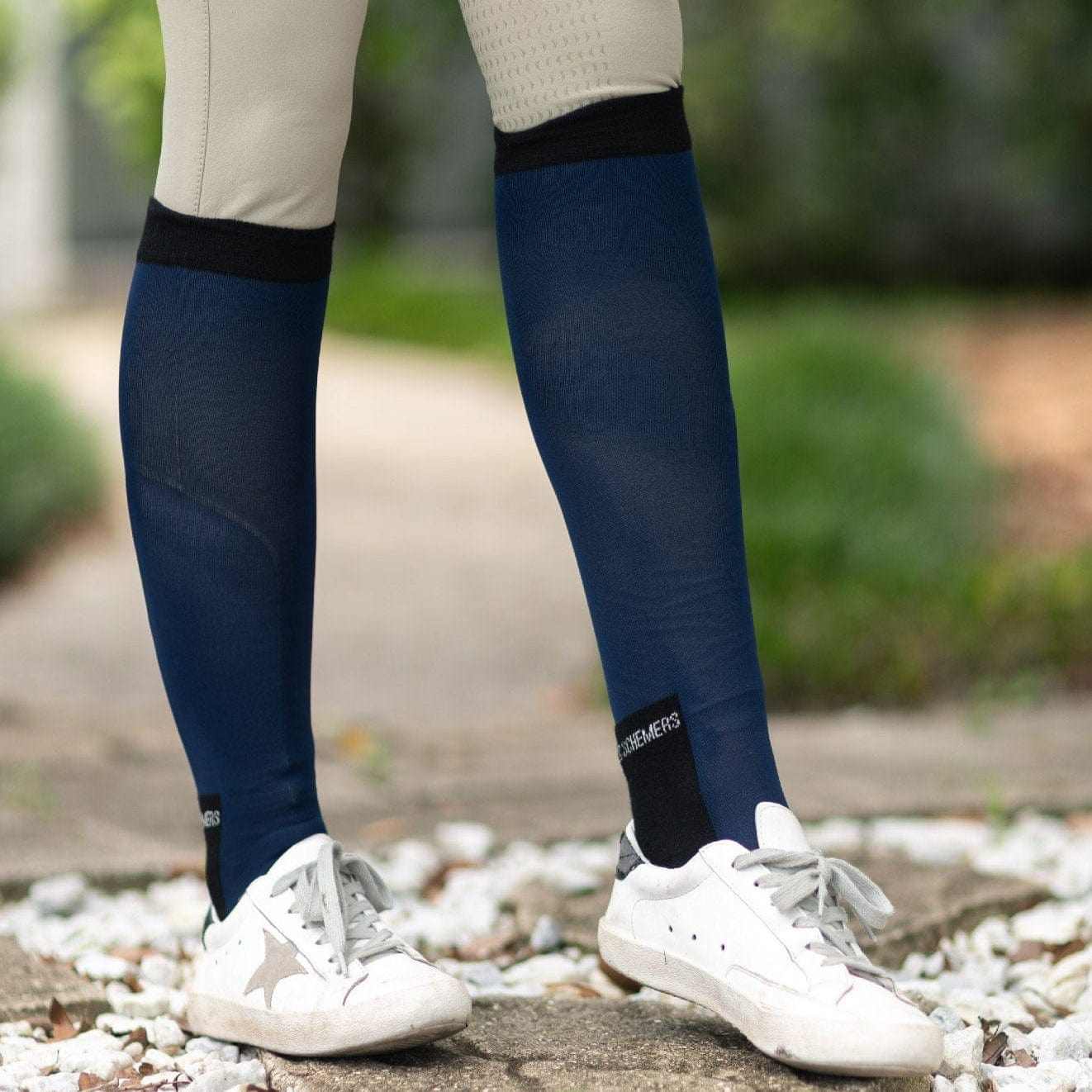 dreamers & schemers Knit Socks Simple Solid Pair of Socks - Dark Navy equestrian boot socks boot socks thin socks riding socks pattern socks tall socks funny socks knee high socks horse socks horse show socks