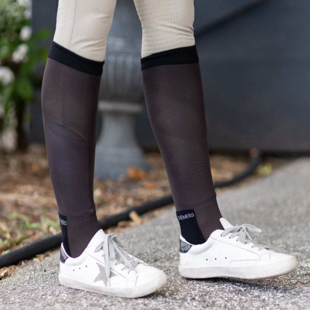 dreamers & schemers Knit Socks Simple Solids Pair & Spare- Dark Brown equestrian boot socks boot socks thin socks riding socks pattern socks tall socks funny socks knee high socks horse socks horse show socks