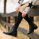 Simple Stripe Knit Socks - Black w/ Sage