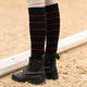 Simple Stripe Knit Socks - Navy w/ Burgundy
