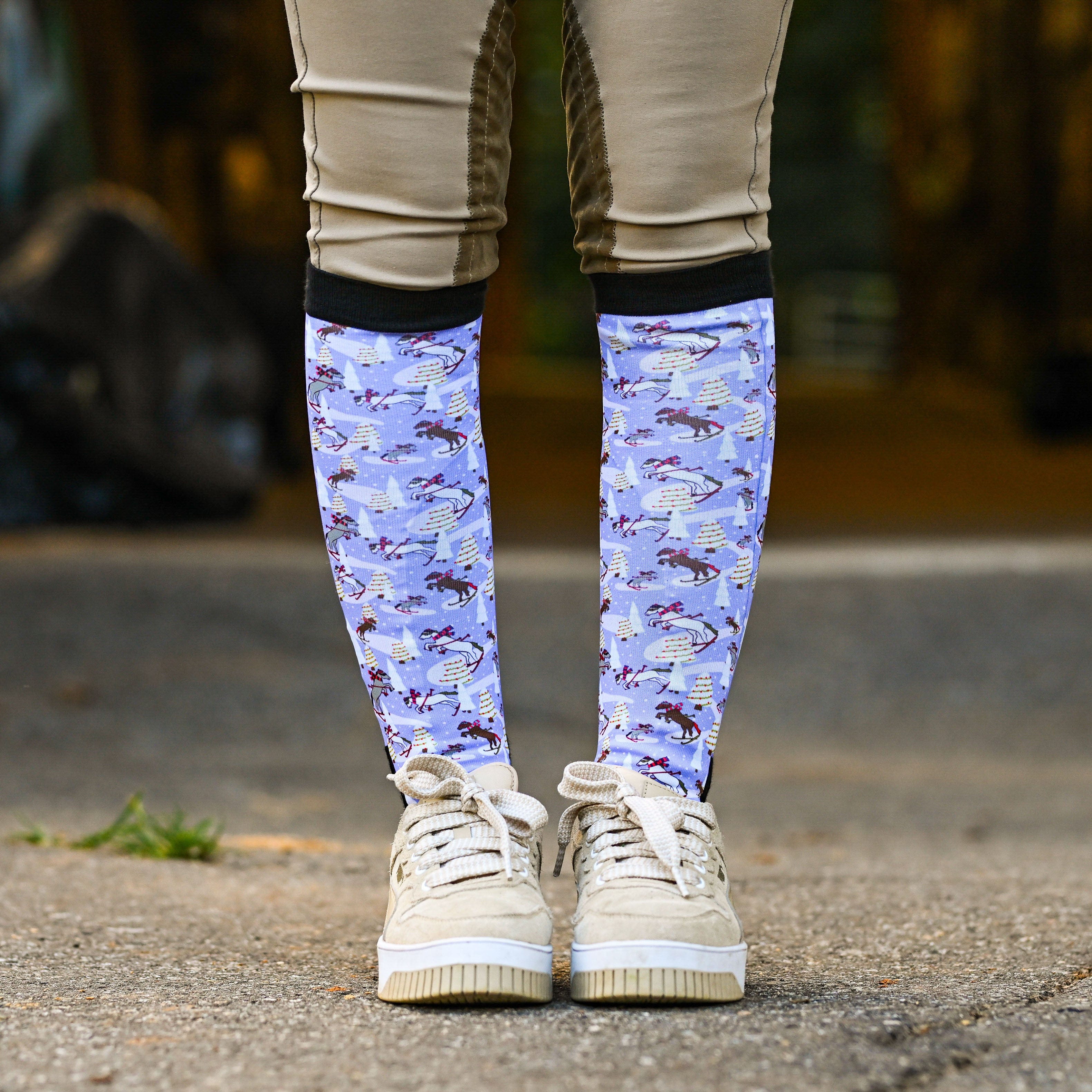 dreamers & schemers Pair & A Spare Ski You Later Pair & A Spare Socks equestrian boot socks boot socks thin socks riding socks pattern socks tall socks funny socks knee high socks horse socks horse show socks
