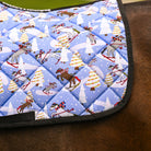 dreamers & schemers Saddle Pad Ski You Later Saddle Pad equestrian boot socks boot socks thin socks riding socks pattern socks tall socks funny socks knee high socks horse socks horse show socks