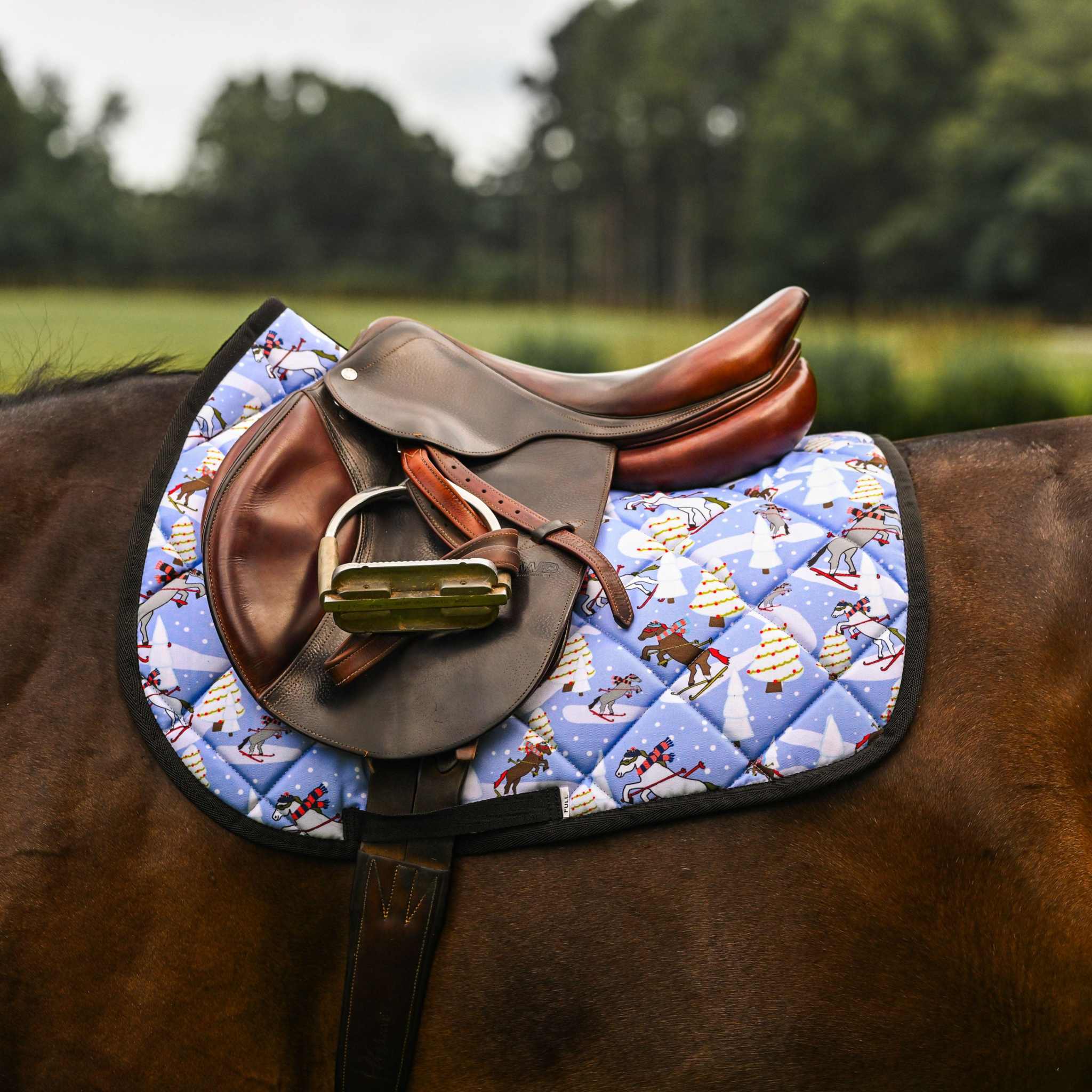 Dreamers & Schemers Ski You Later Saddle Pad – patterned saddle pad, equestrian gift, horseback riding gear from Dreamers & Schemers Saddle Pads