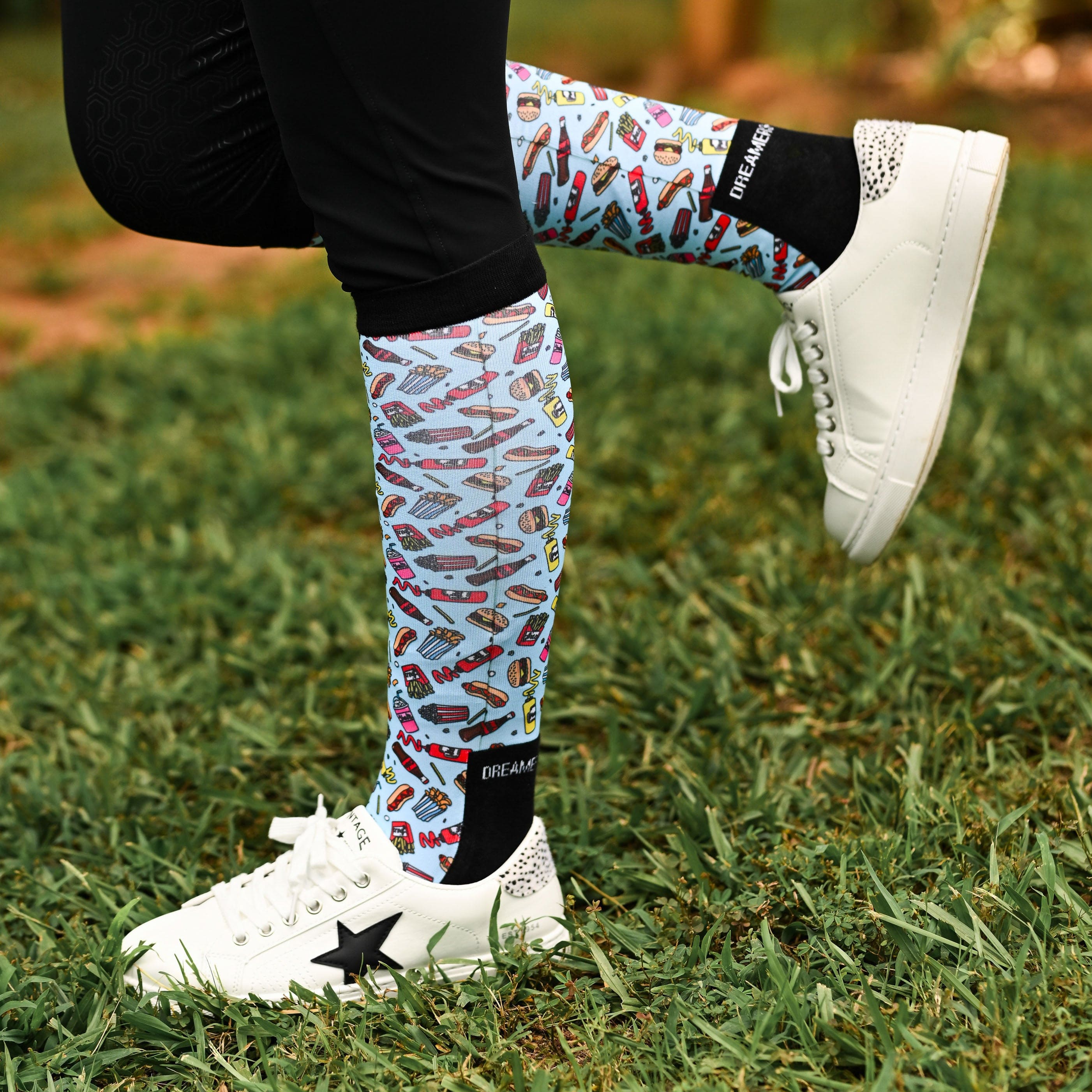 dreamers & schemers Pair & A Spare Snack Attack Pair & A Spare Socks equestrian boot socks boot socks thin socks riding socks pattern socks tall socks funny socks knee high socks horse socks horse show socks