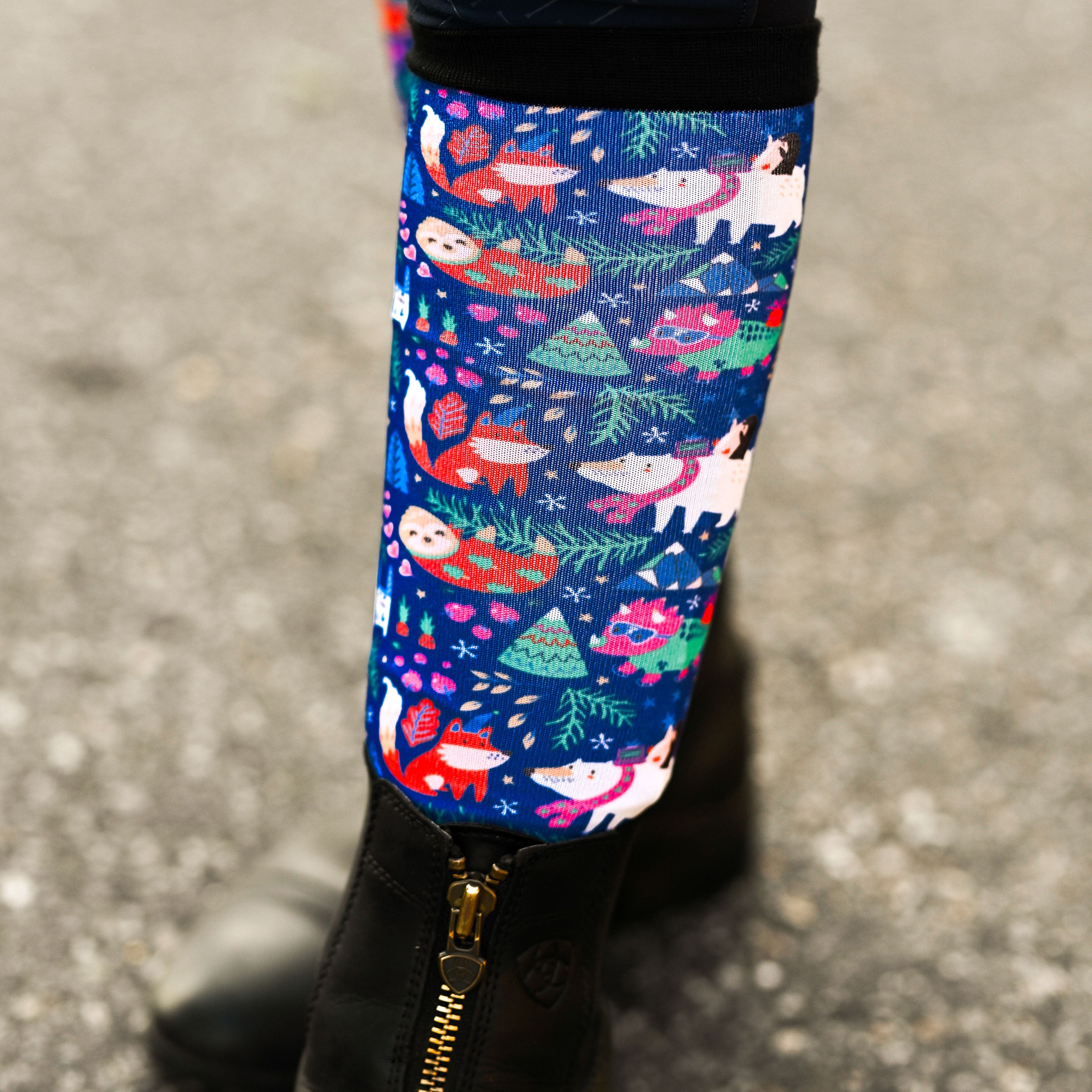 dreamers & schemers Pair & A Spare Snow Much Fun Pair & A Spare Socks equestrian boot socks boot socks thin socks riding socks pattern socks tall socks funny socks knee high socks horse socks horse show socks