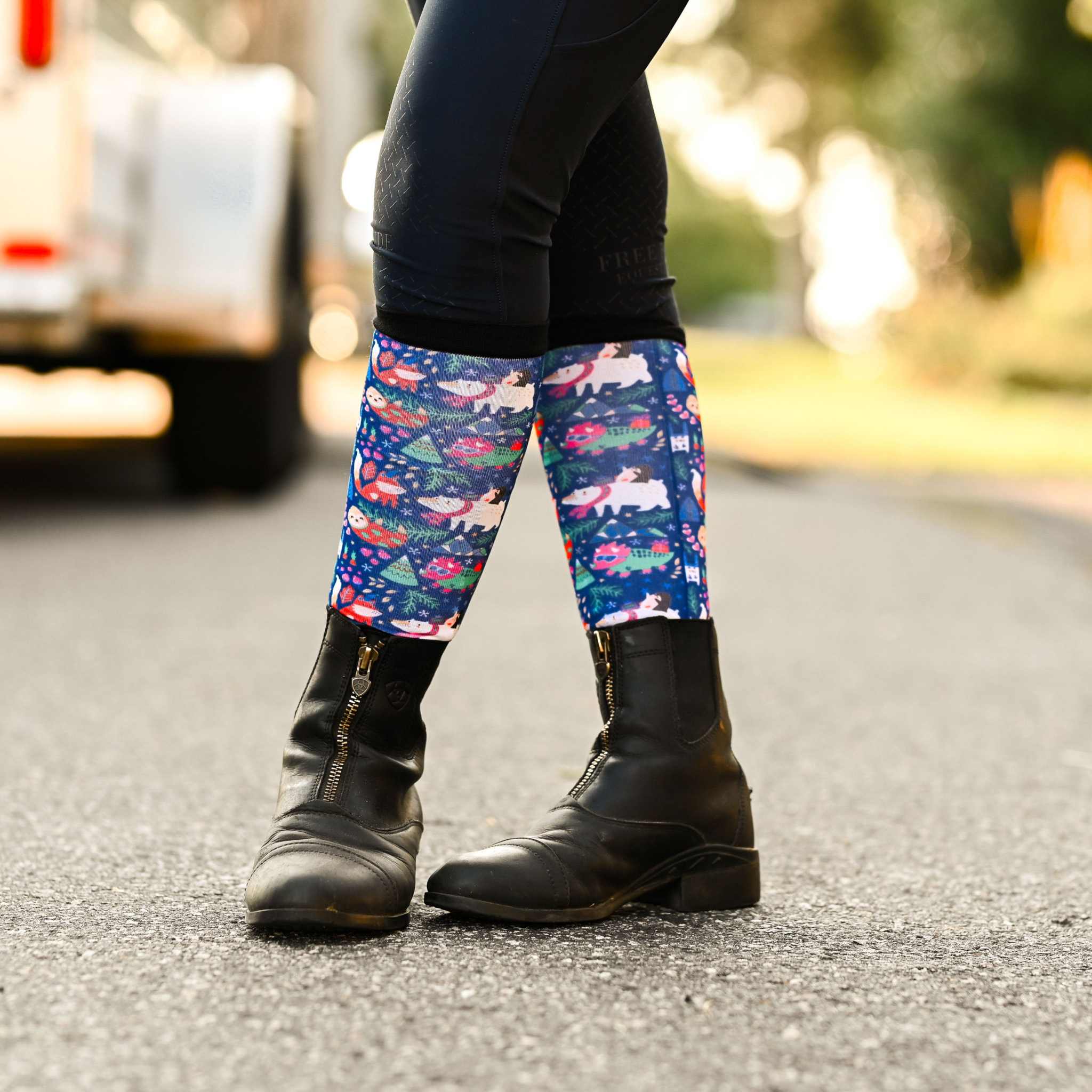 dreamers & schemers Youth Snow Much Fun Youth Pair & A Spare Socks equestrian boot socks boot socks thin socks riding socks pattern socks tall socks funny socks knee high socks horse socks horse show socks