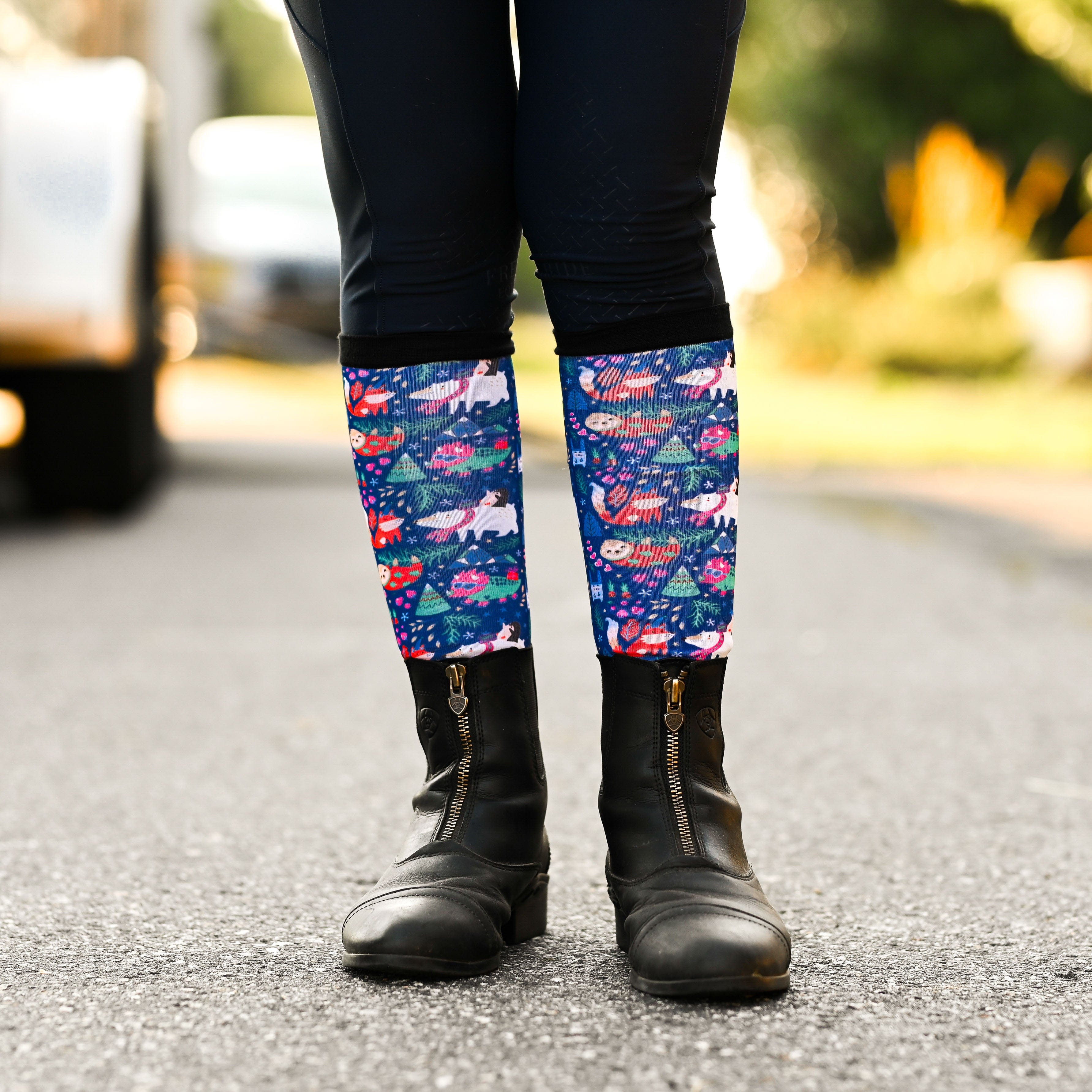 dreamers & schemers Youth Snow Much Fun Youth Pair & A Spare Socks equestrian boot socks boot socks thin socks riding socks pattern socks tall socks funny socks knee high socks horse socks horse show socks